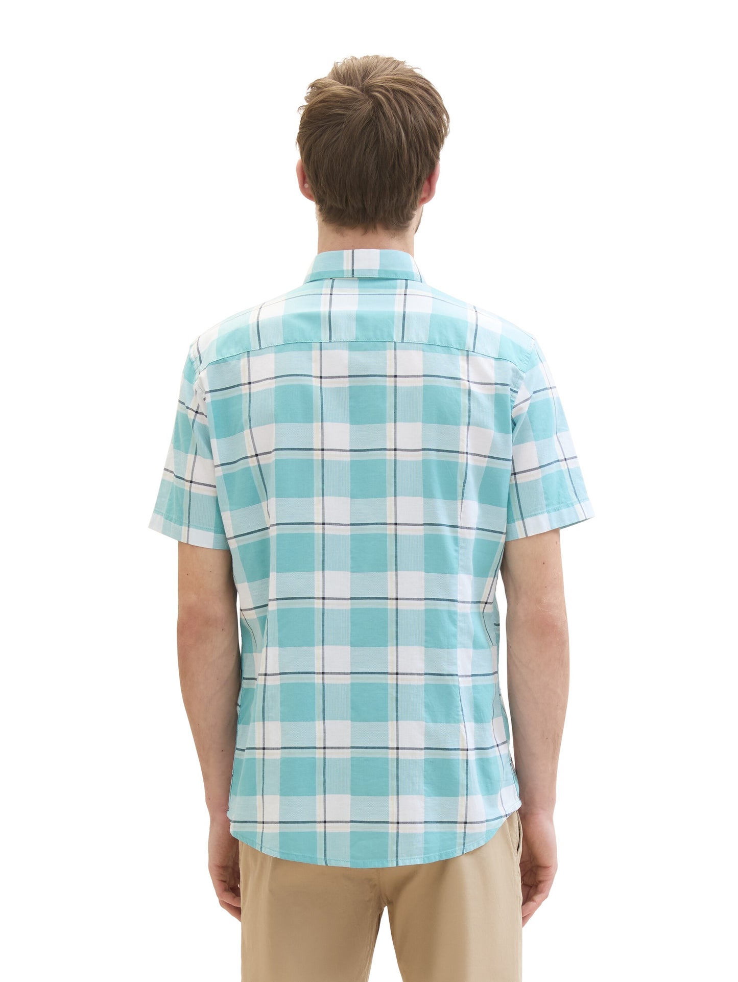 fitted checked slubyarn shirt