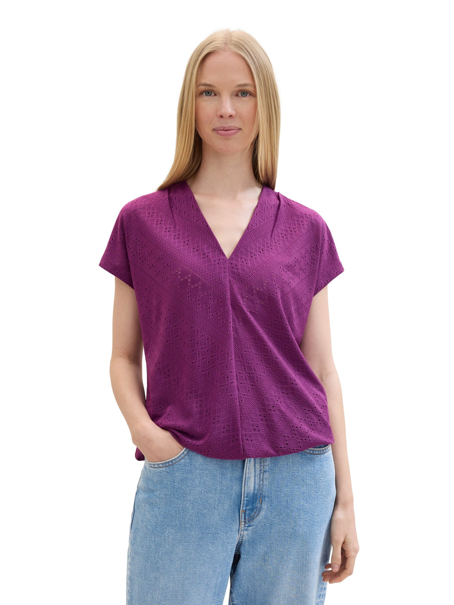 T-Shirt mit Lochmuster