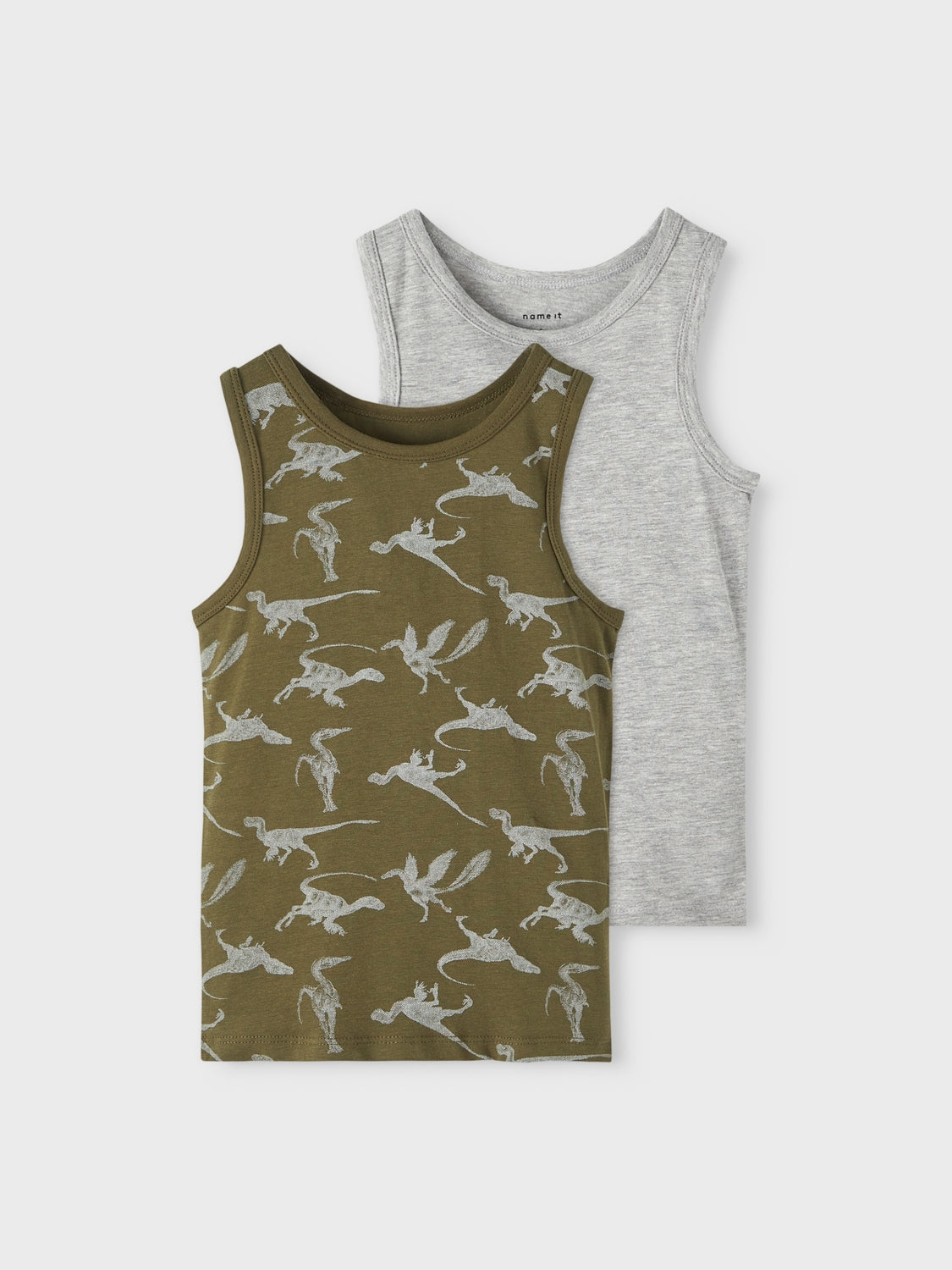 NKMTANK TOP 2P OLIVE NIGHT DINO NOOS