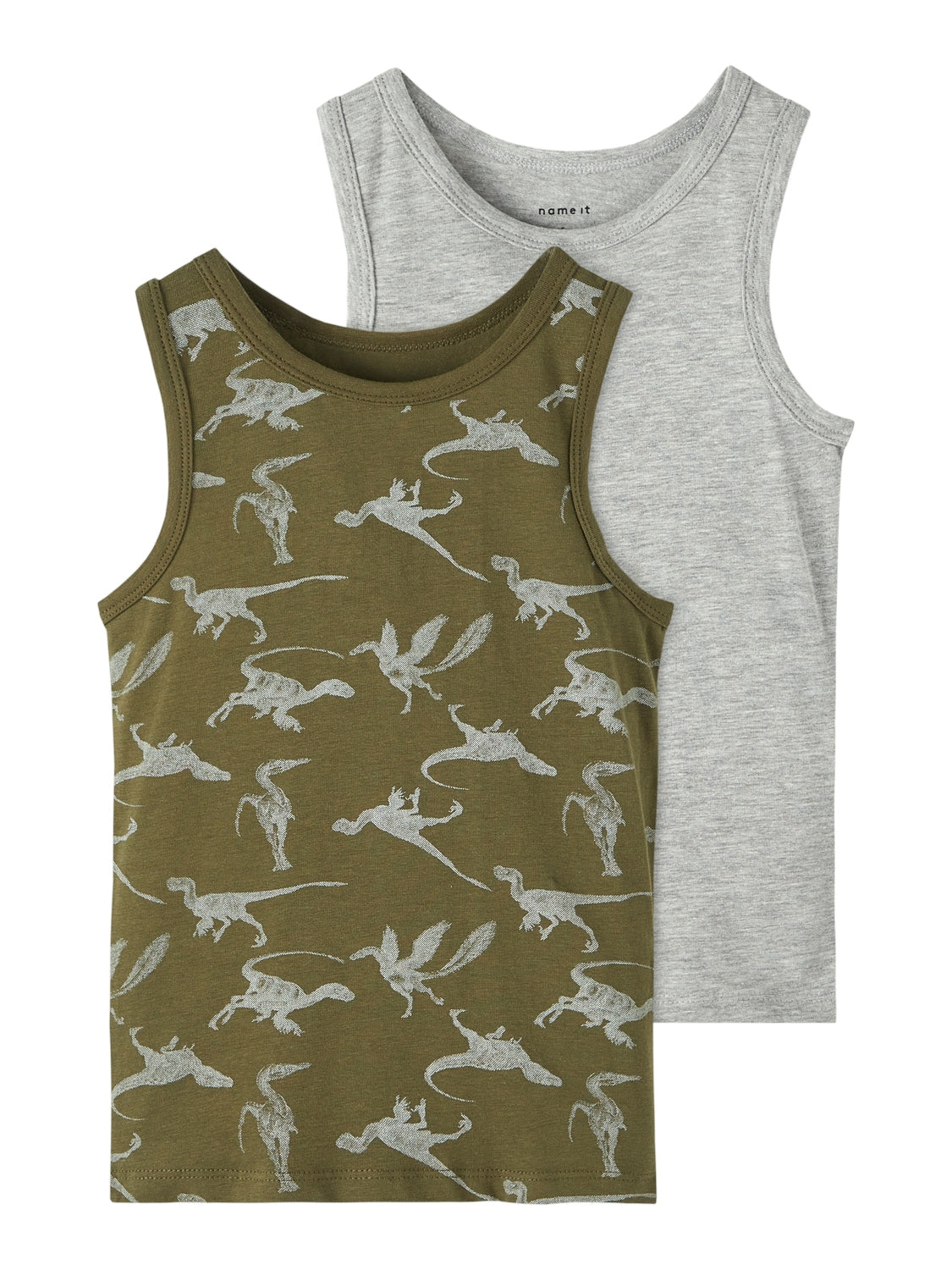 NKMTANK TOP 2P OLIVE NIGHT DINO NOOS