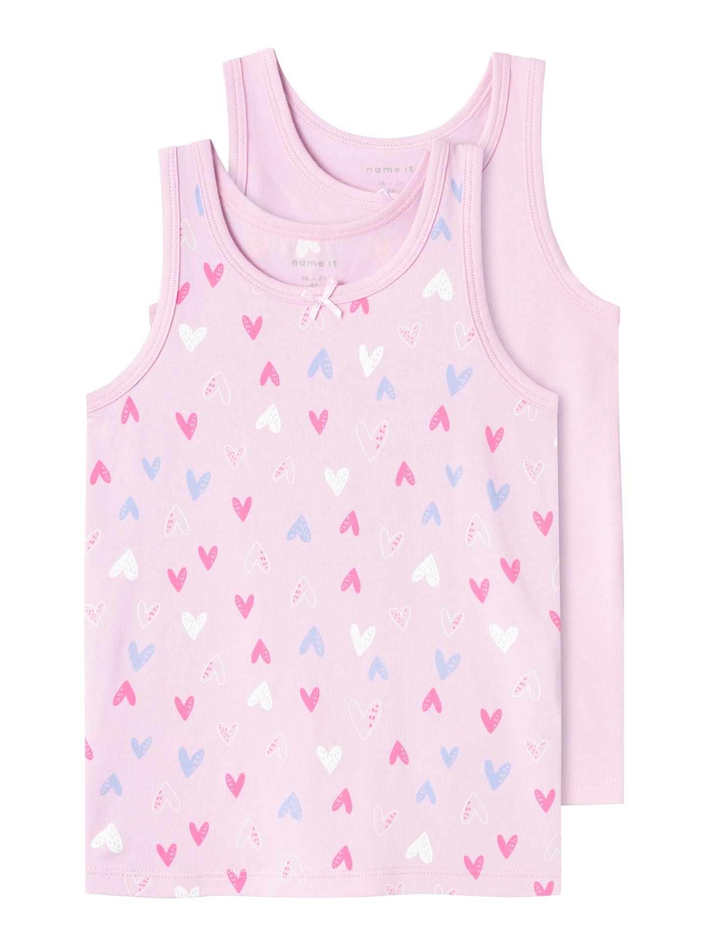 NMFTANK TOP 2P PINK HEARTS NOOS