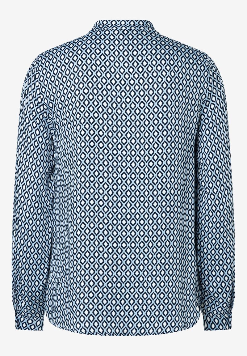 Printbluse hellblau/ecru/marine