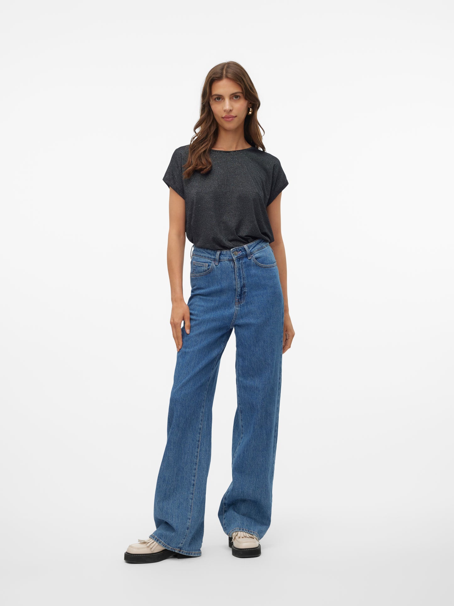 VMLAVA GLITTER SS TOP STRIPE JRS NOOS