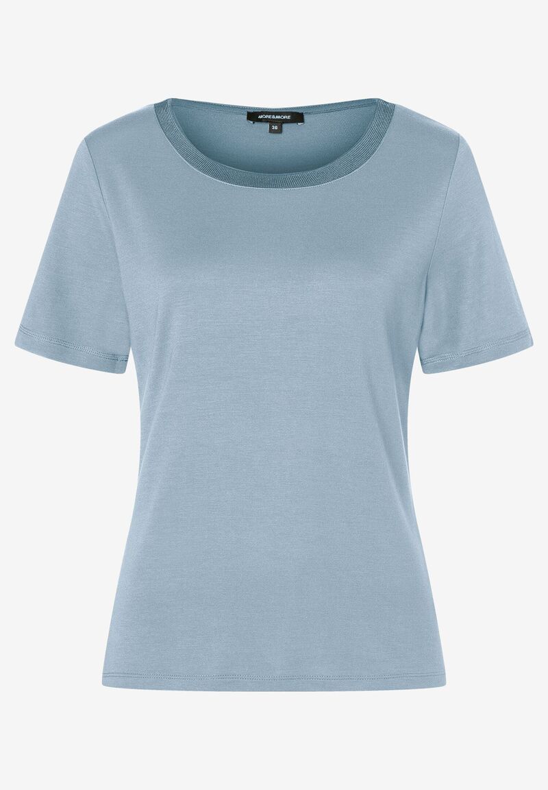 T-Shirt mit Zierkante marine