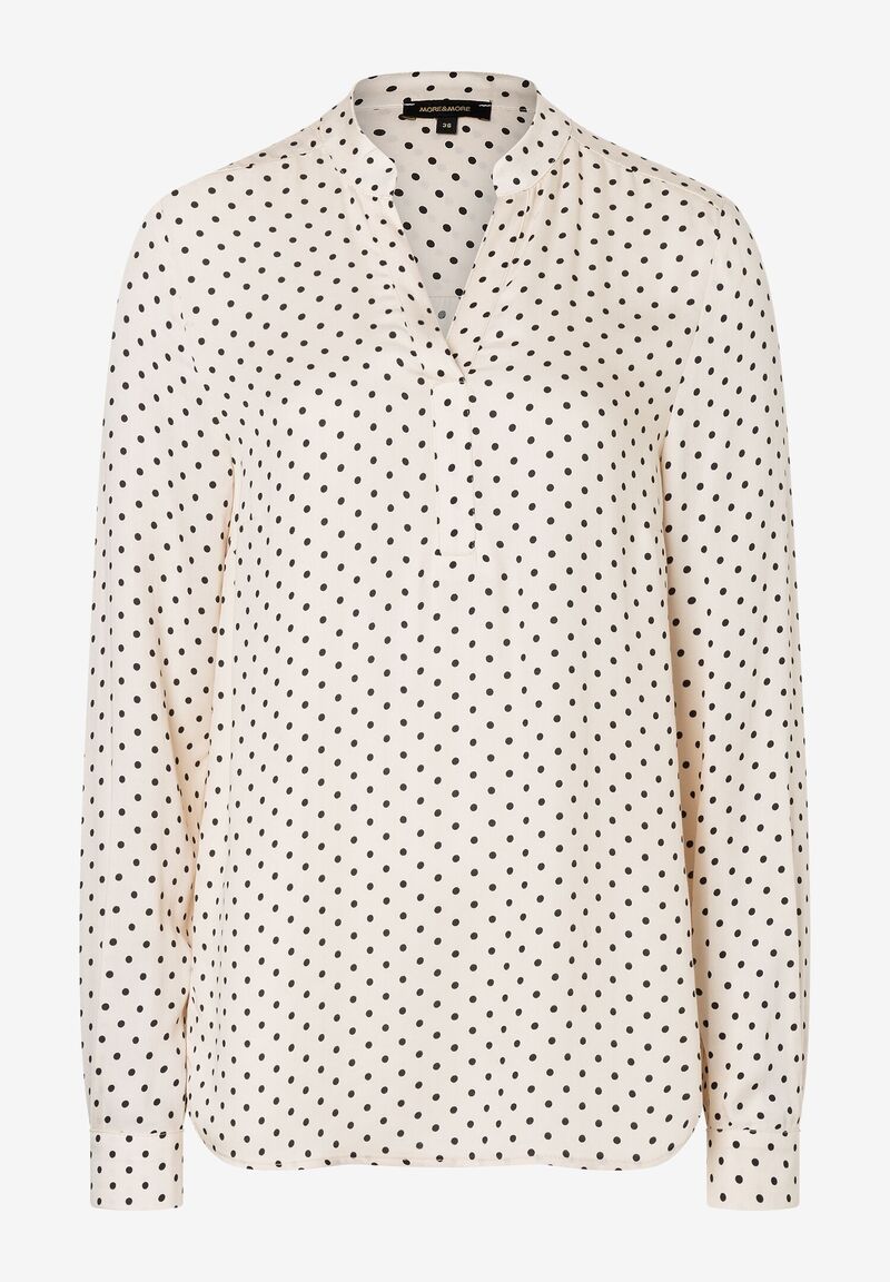 Tupfenbluse ecru/schwarz Herbst-Kollektion