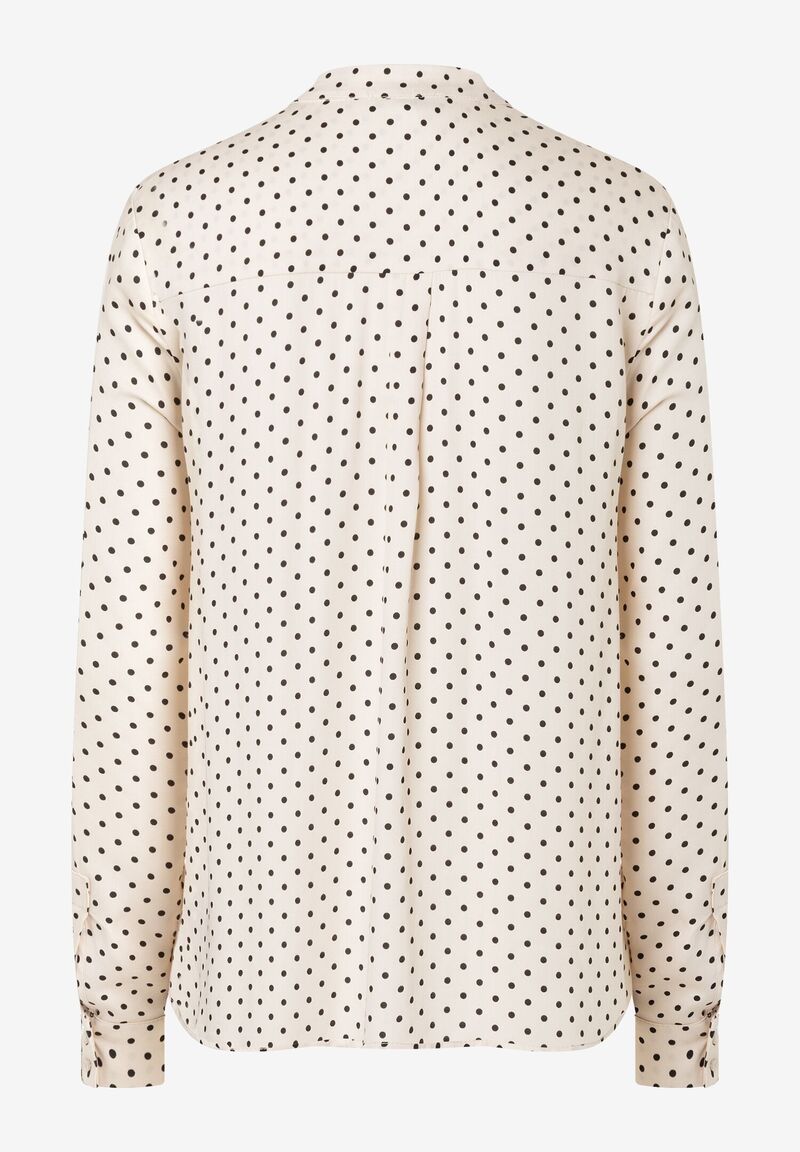 Tupfenbluse ecru/schwarz Herbst-Kollektion