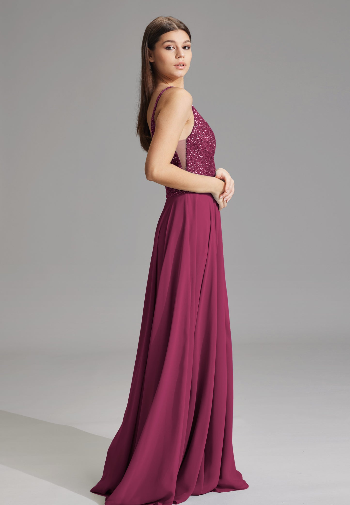 Abendkleid aus Materialmix