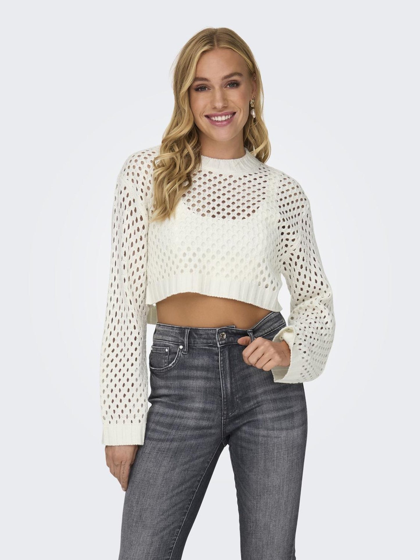 ONLSMILLA SHORT PULLOVER L/S KNT NOOS