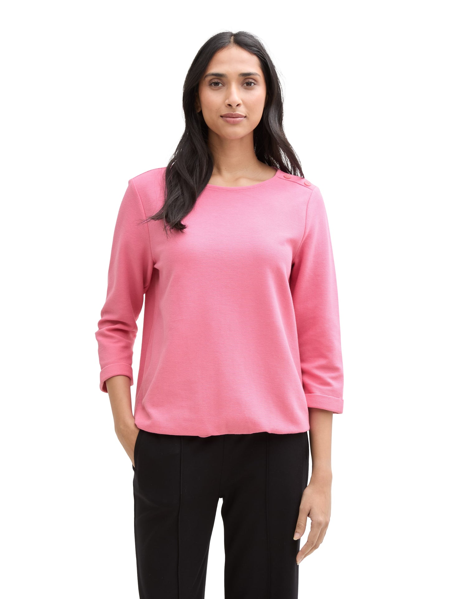 Langarmshirt mit Knopf-Details