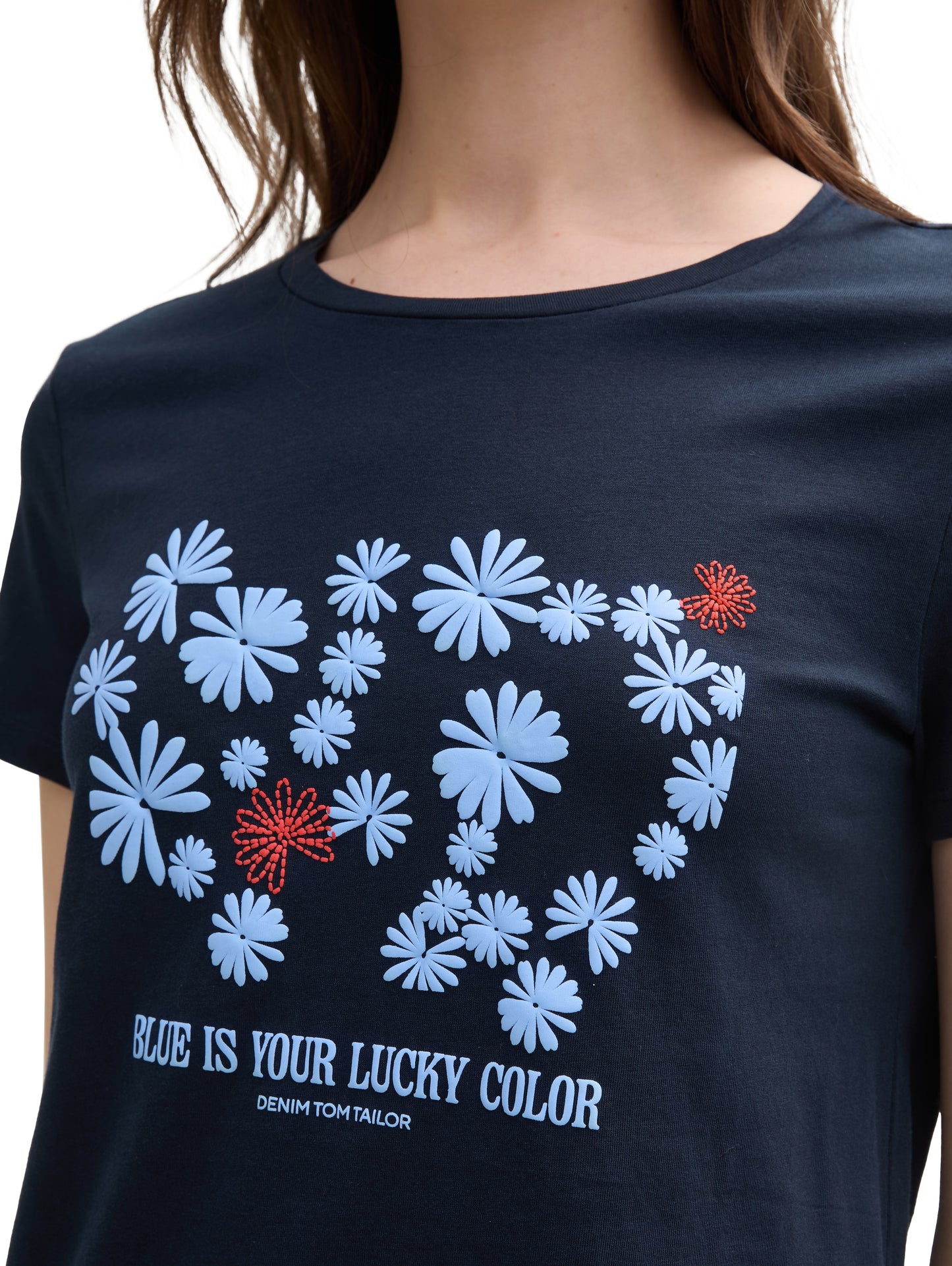 Basic T-Shirt mit Print