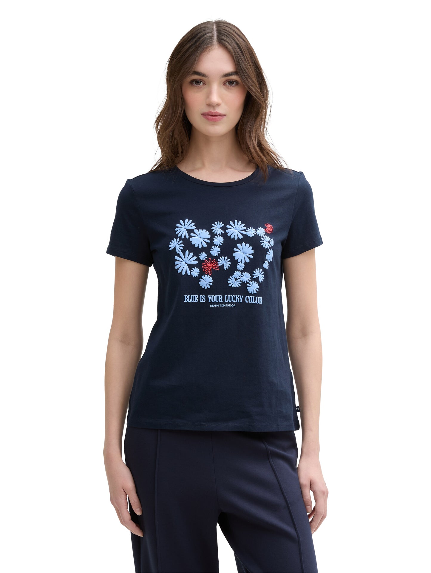 Basic T-Shirt mit Print
