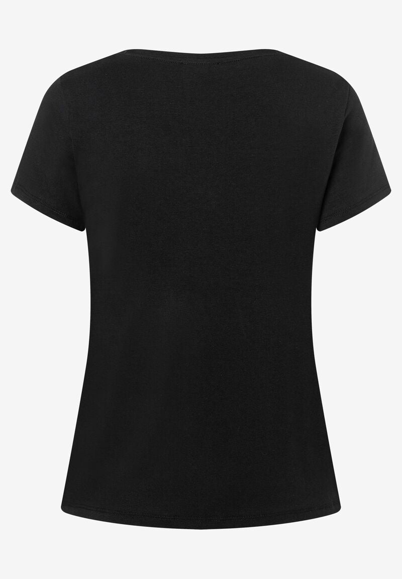 T-Shirt mit Paillettenherzen schwarz Frühjahrs-Kollektion