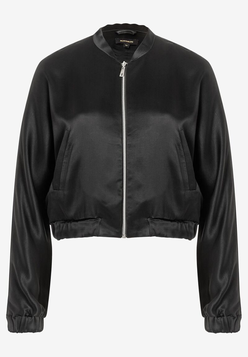 Satin-Blouson schwarz Frühjahrs-Kollektion