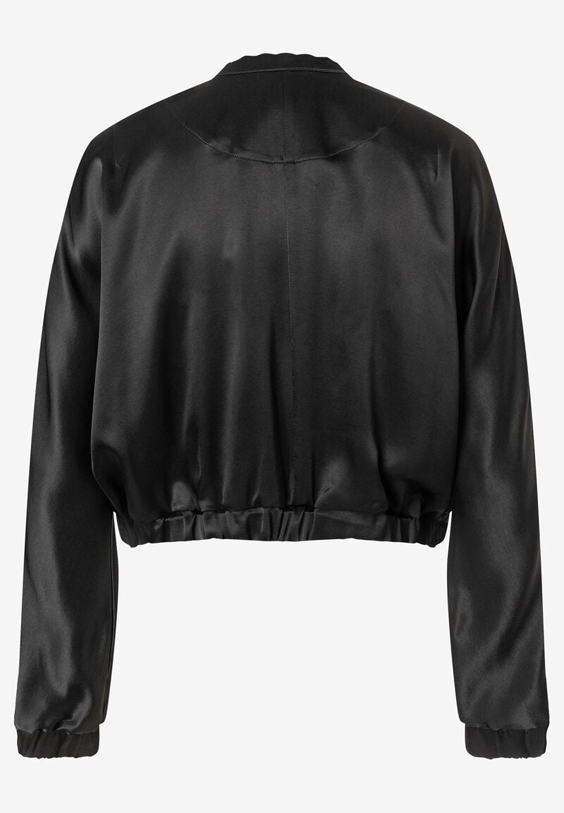 Satin-Blouson schwarz Frühjahrs-Kollektion