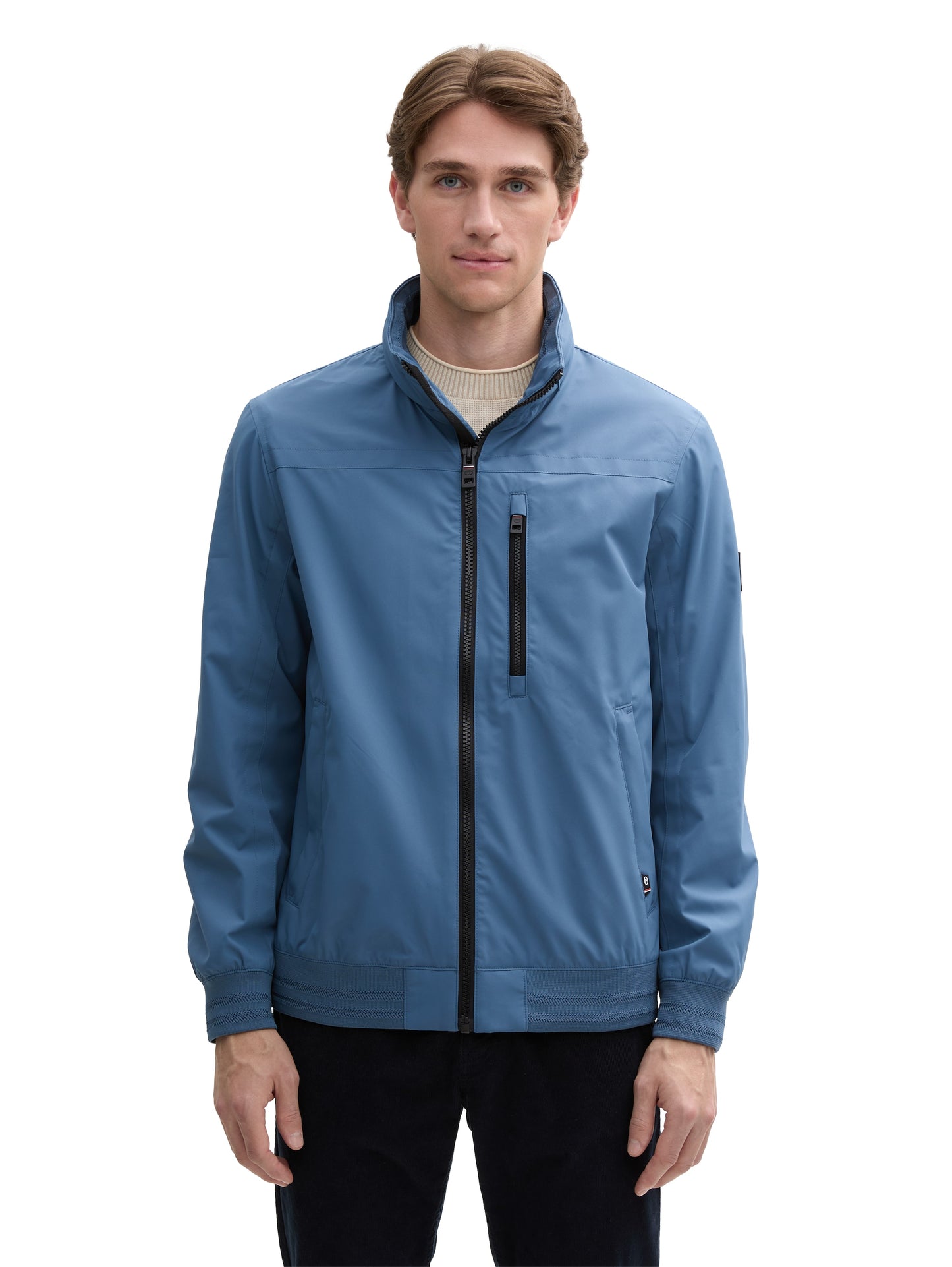 Blouson Jacke mit Kapuze im Stehkragen