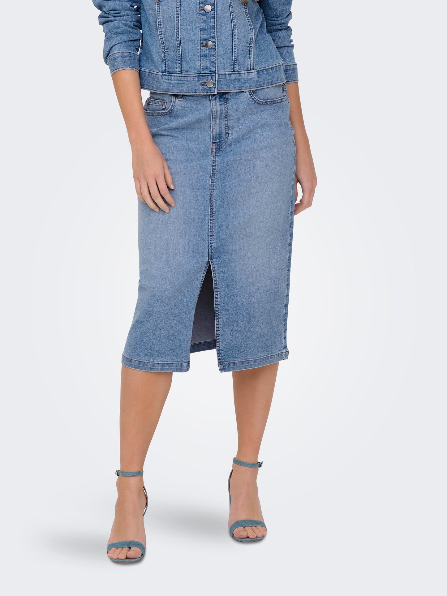 JDYMOON HW MIDI SLIT SKIRT MIX DNM