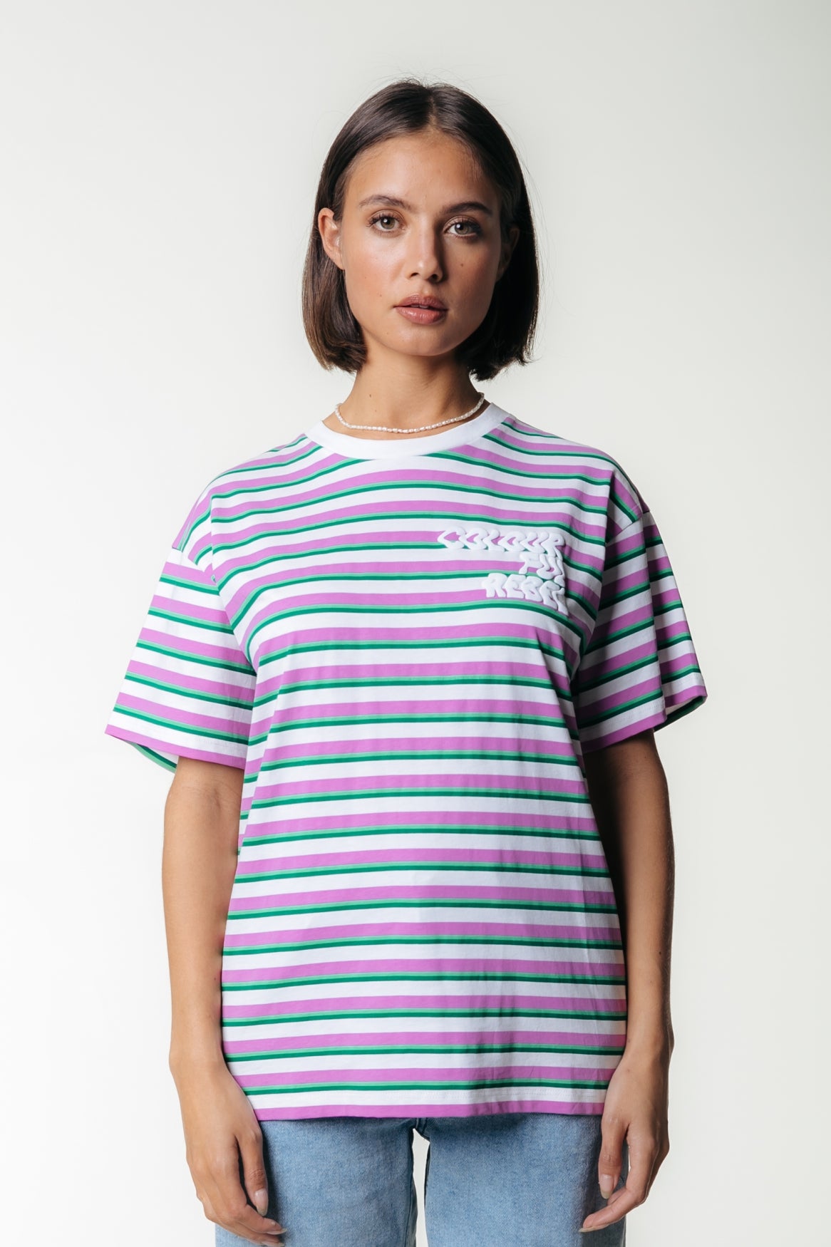 Puff Logo Stripe Loosefit Tee