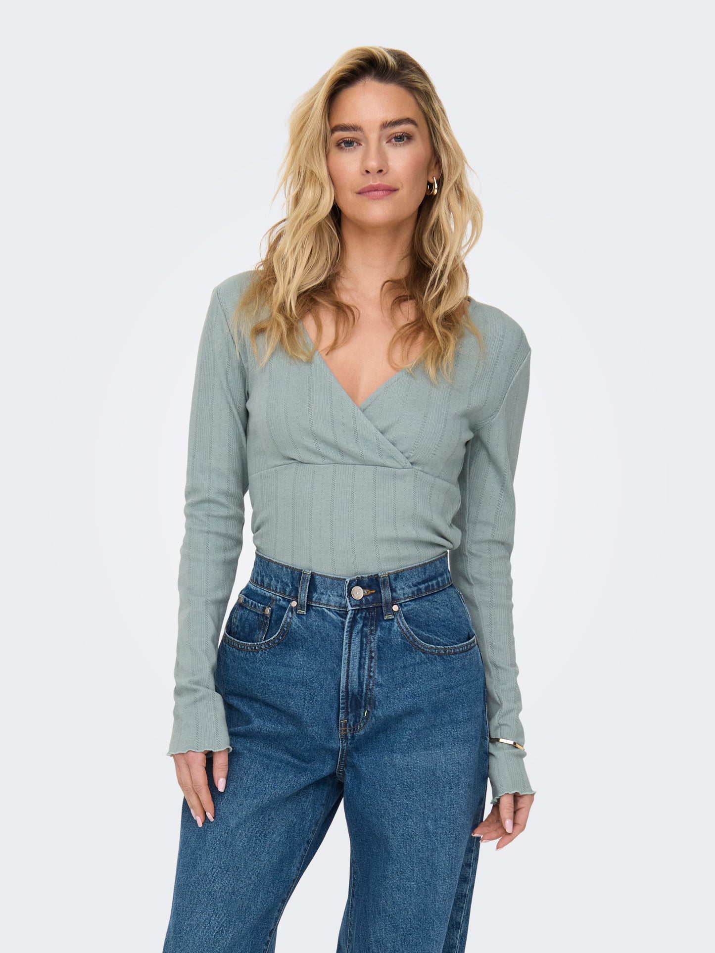 ONLCARLOTTA L/S WRAP TOP JRS