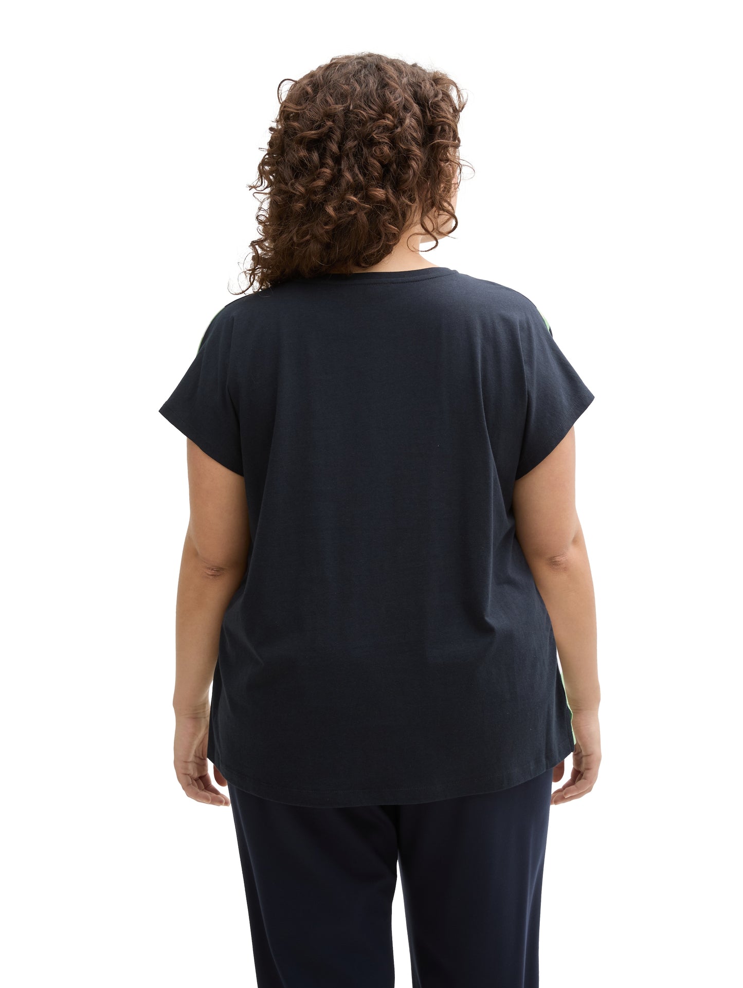 Plus Size - T-Shirt im Material-Mix