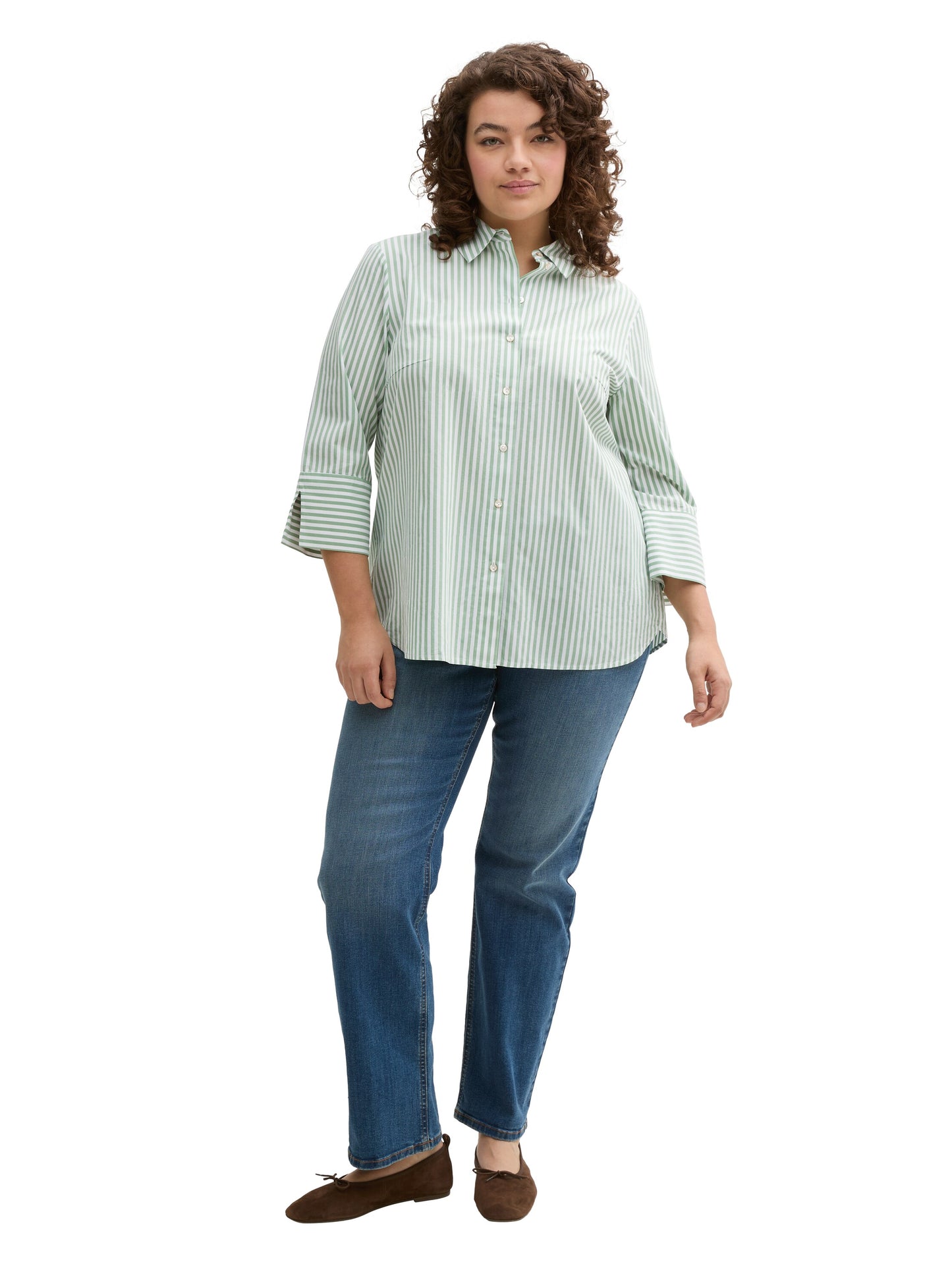 Plus Size - Loose Fit Bluse mit Streifenmuster