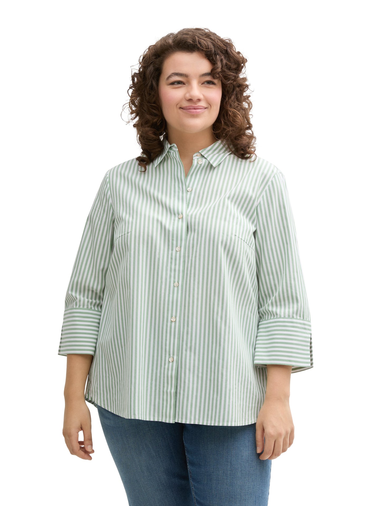 Plus Size - Loose Fit Bluse mit Streifenmuster