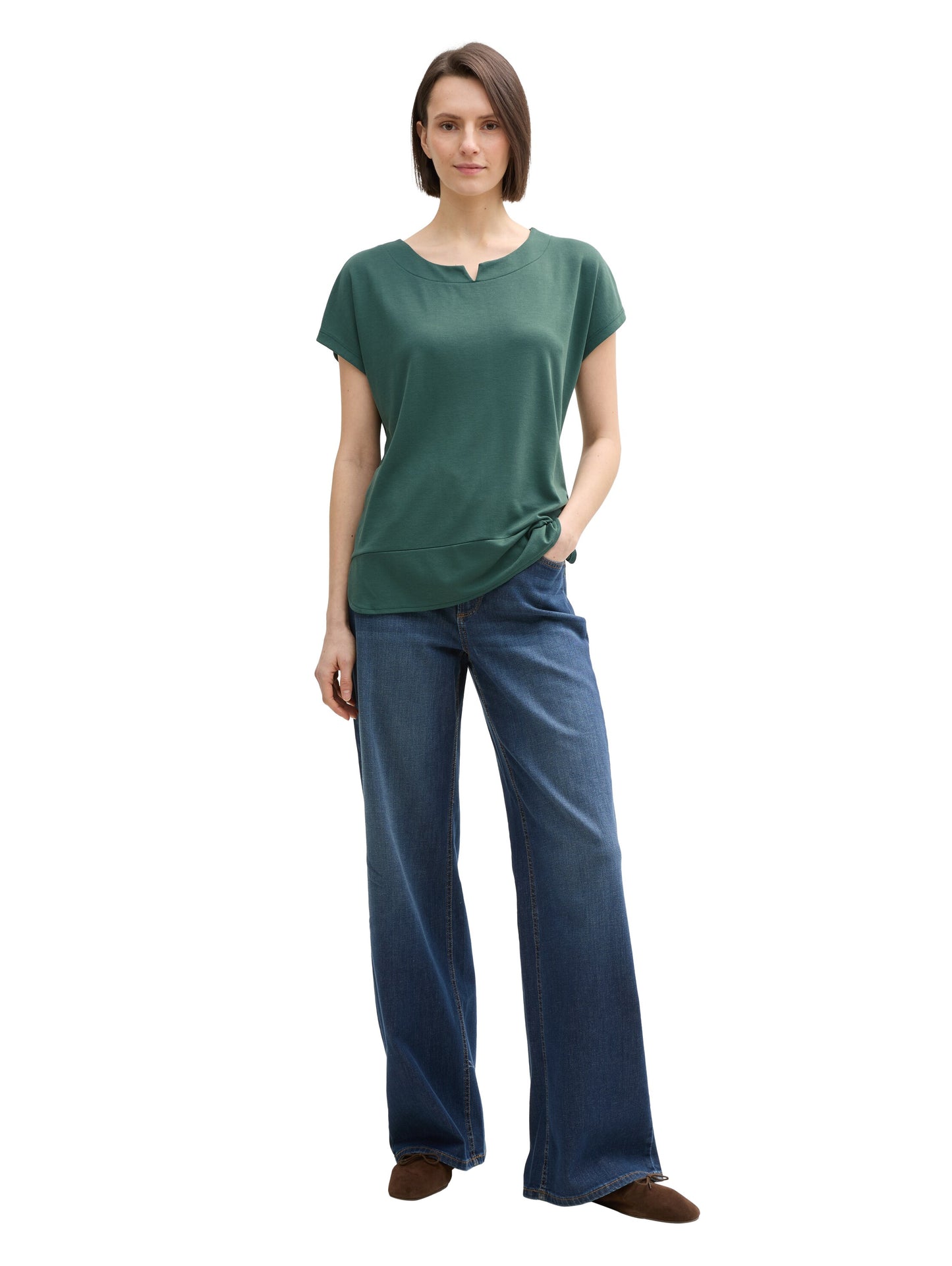 T-Shirt aus Materialmix