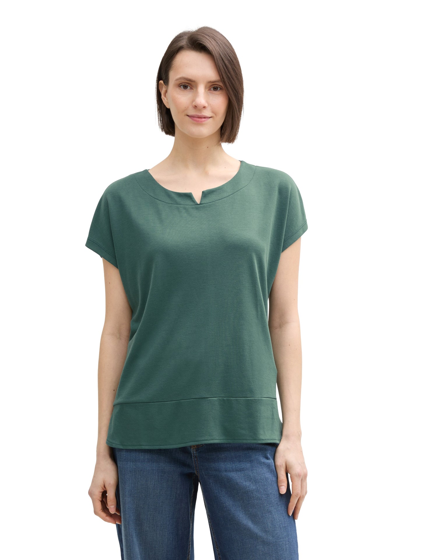 T-Shirt aus Materialmix