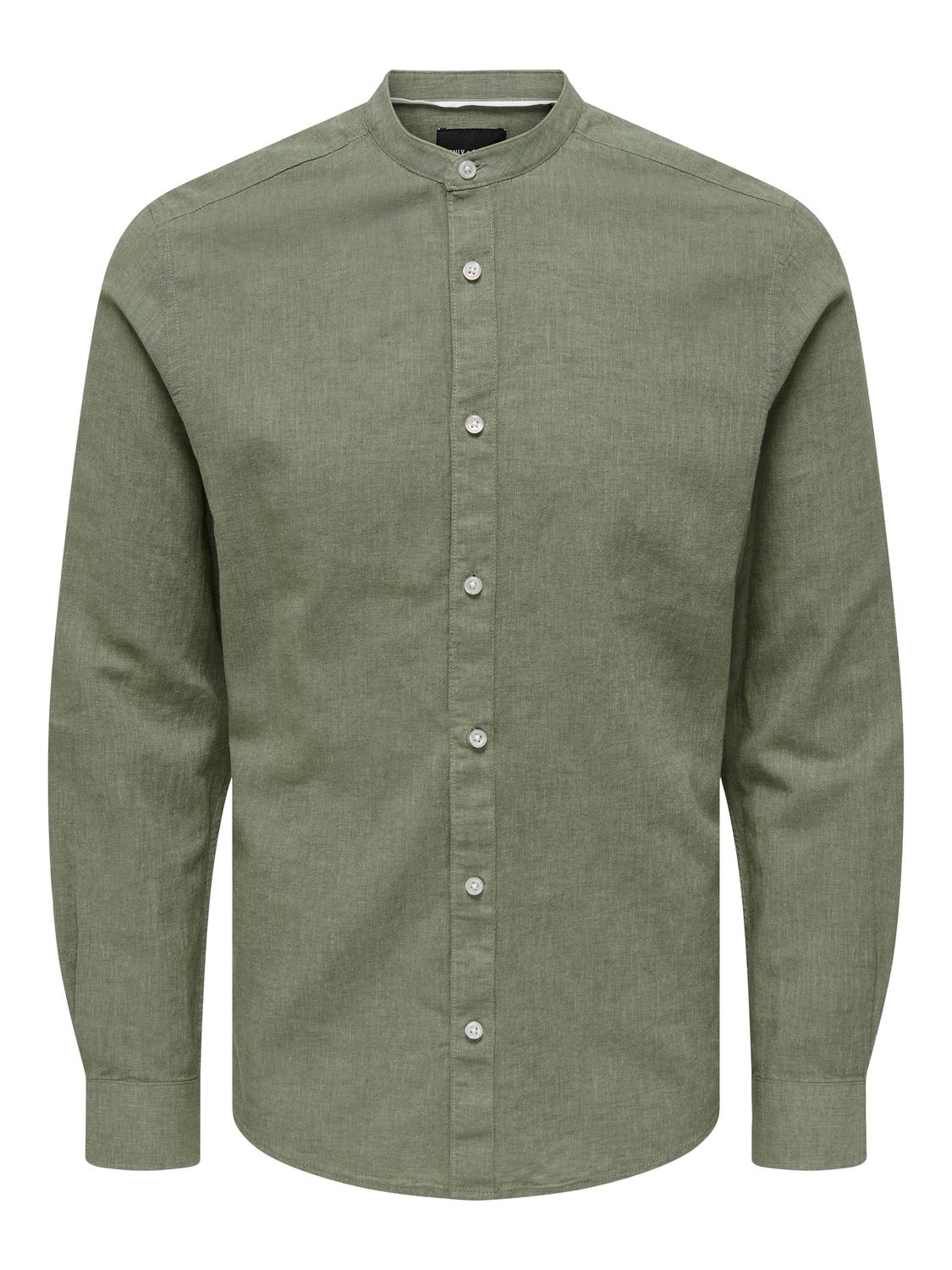 ONSCAIDEN LIFE LS SOLID LINEN MAO NOOS