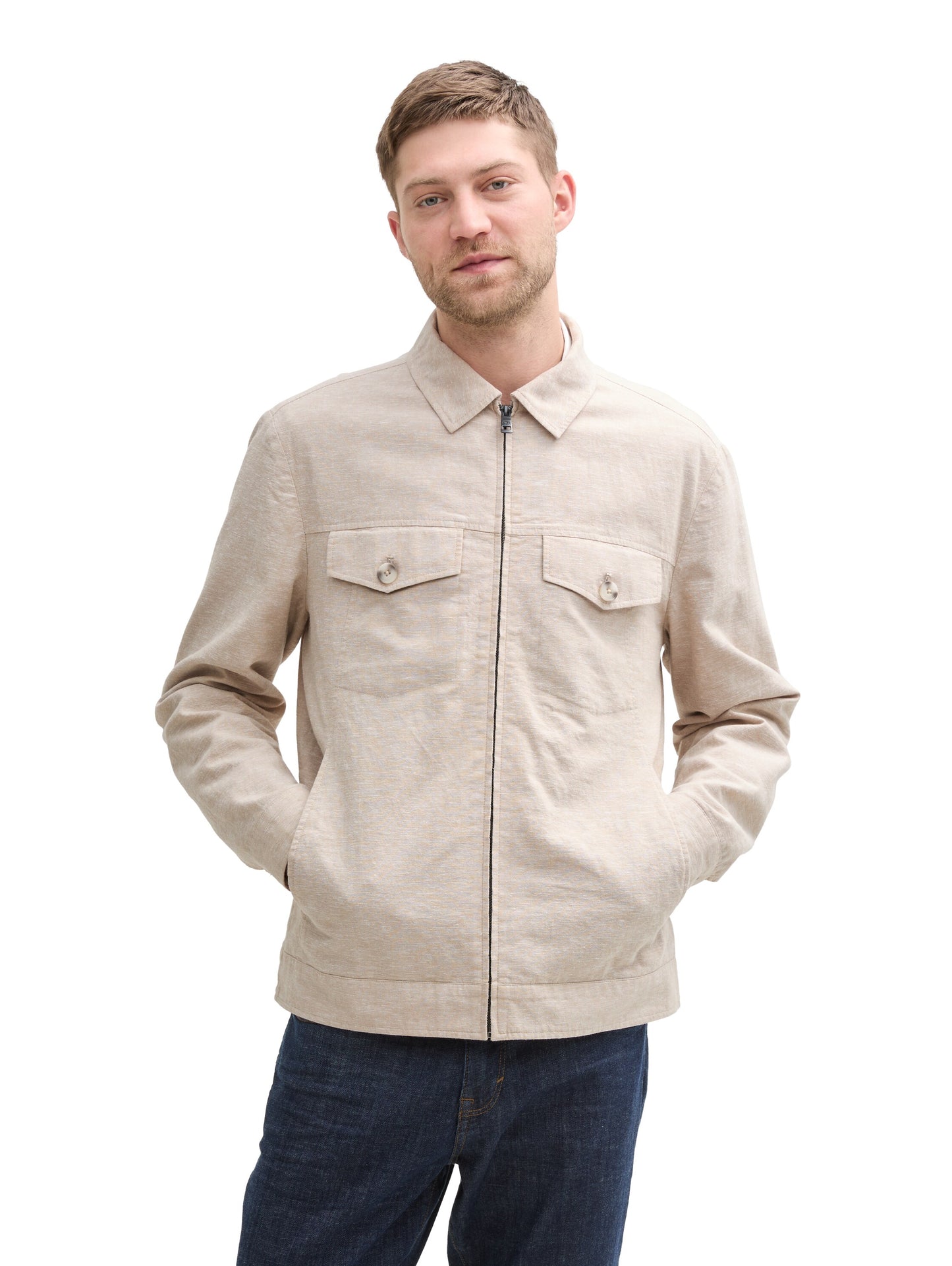 Overshirt mit Leinenanteil