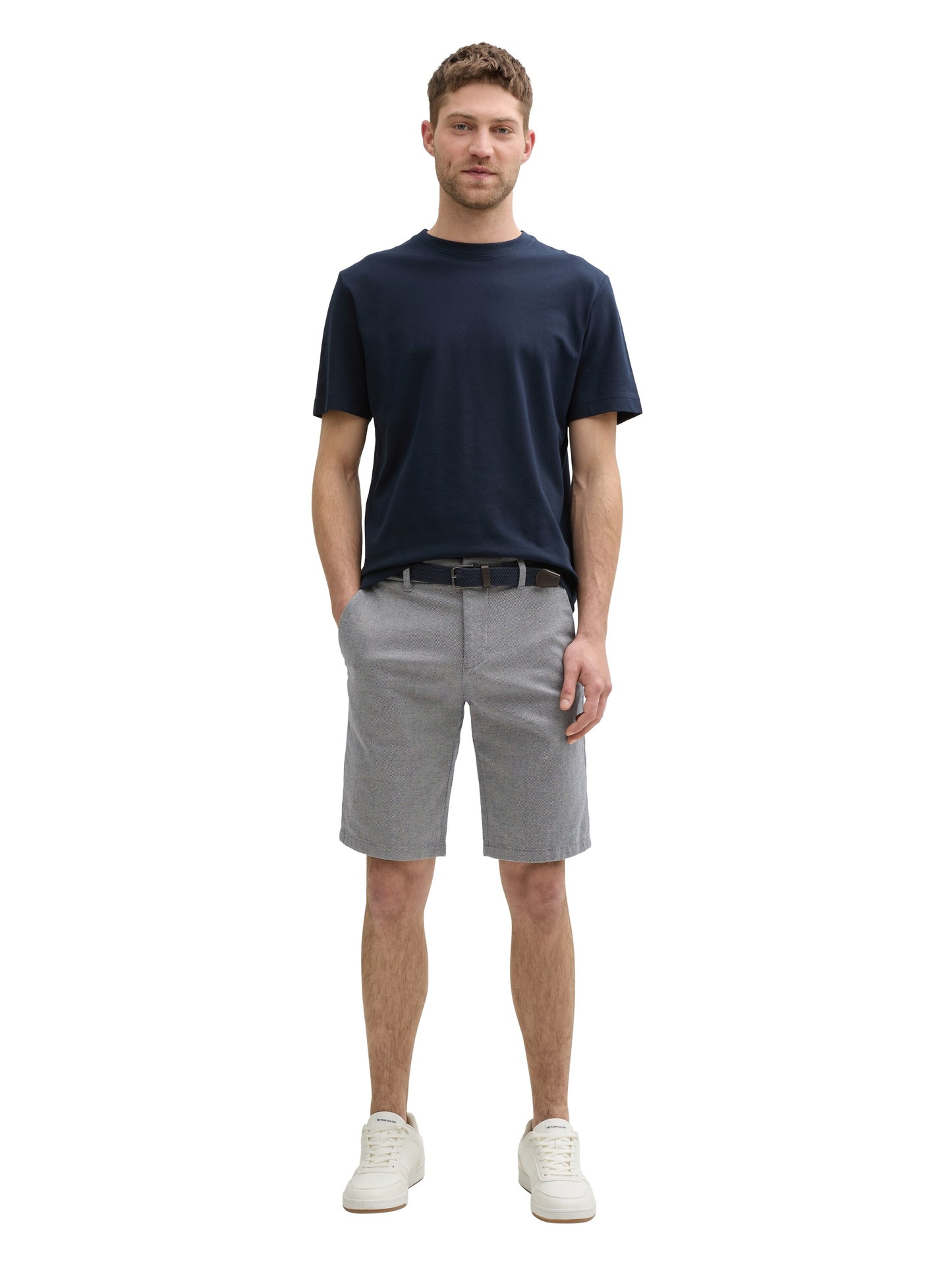 Stretch Slim Chino Shorts mit Gürtel
