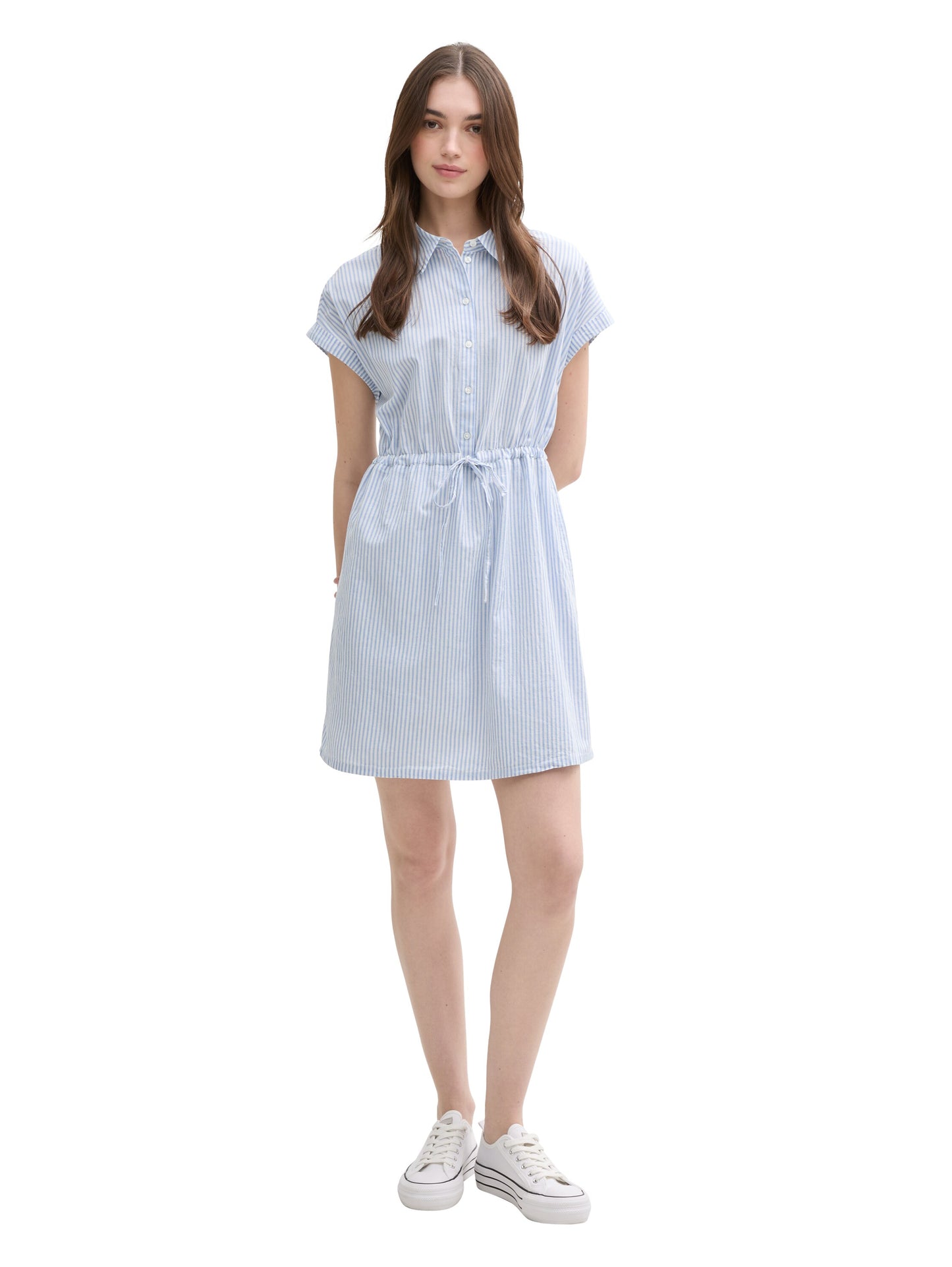 Mini-Blusenkleid mit Streifenmuster