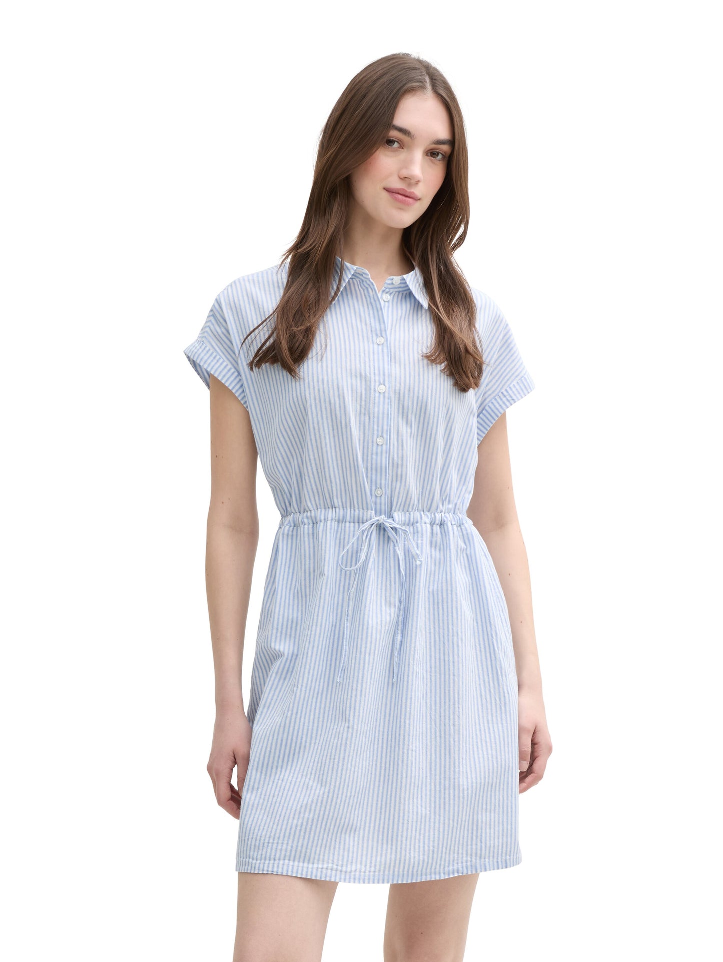 Mini-Blusenkleid mit Streifenmuster