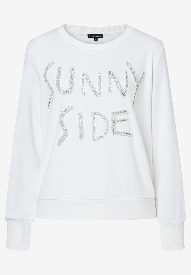 Sweatshirt mit Perlen-Applikation ecru Frühjahrs-Kollektion