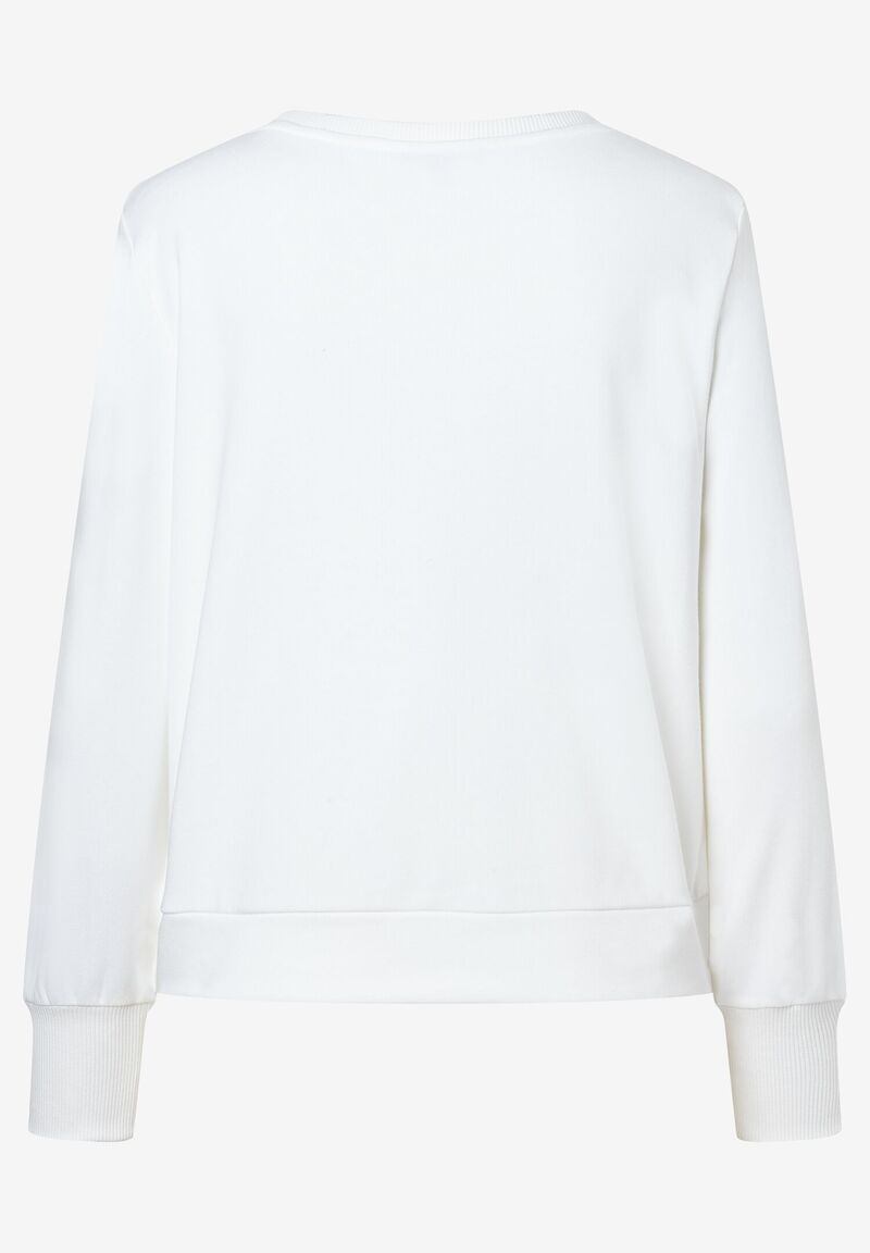 Sweatshirt mit Perlen-Applikation ecru Frühjahrs-Kollektion