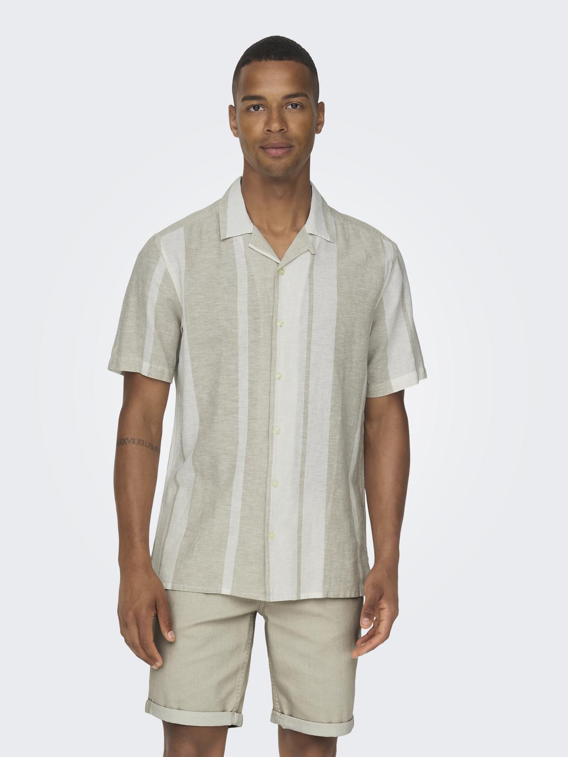 ONSCAIDEN SS STRIPE LINEN RESORT NOOS