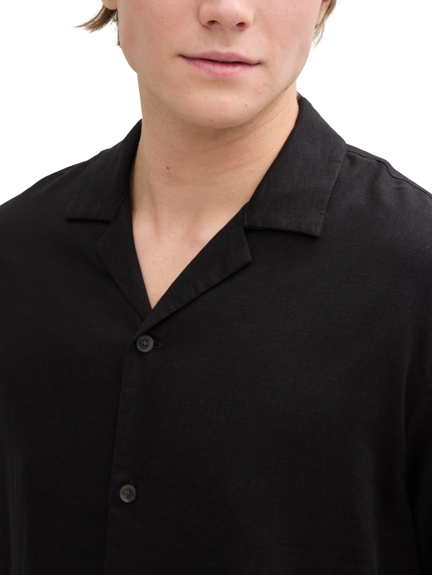 Relaxed Fit Kurzarmhemd mit Leinenanteil