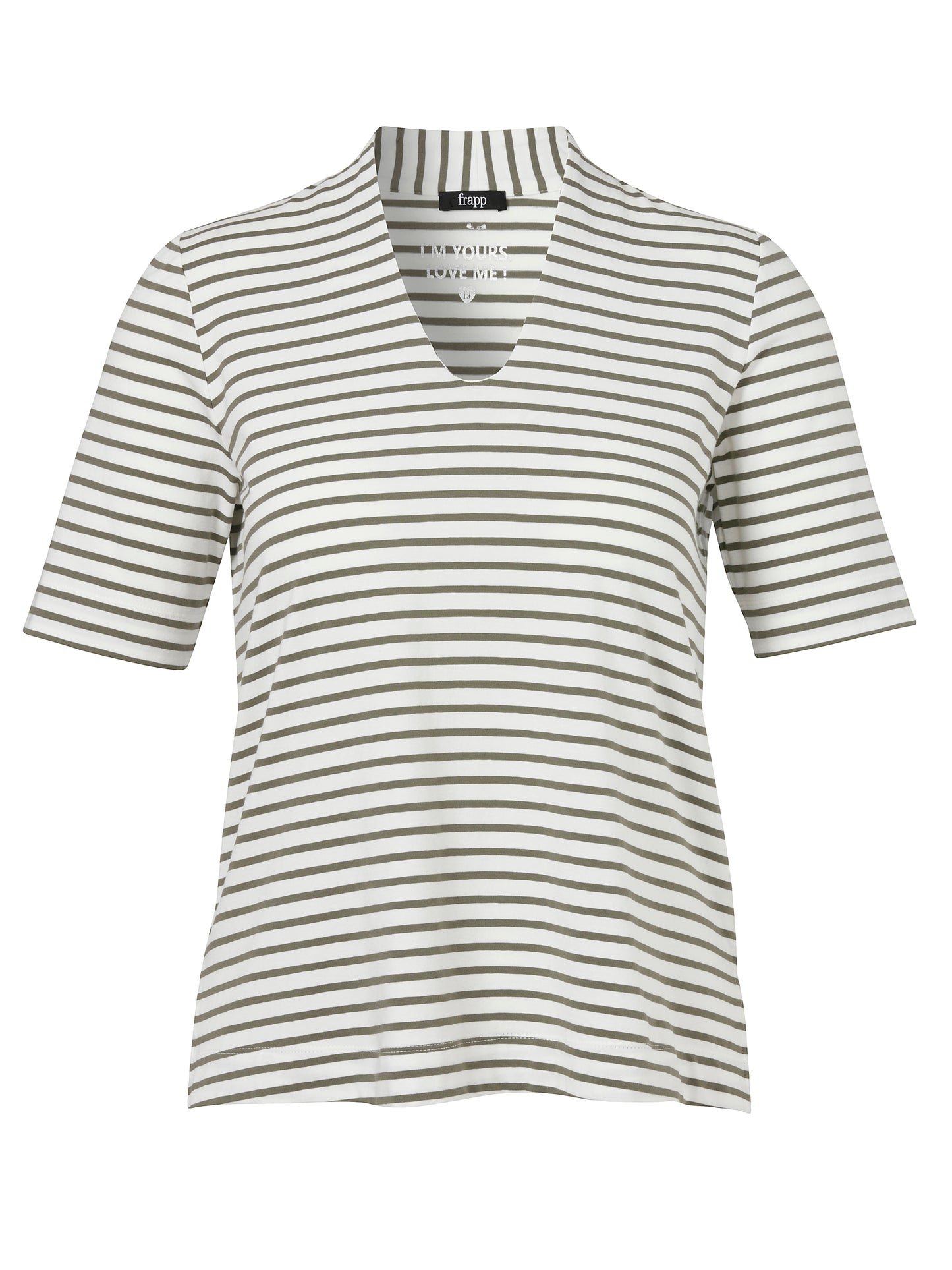 T-Shirt V-Ausschnitt 1/2 Arm Ringel