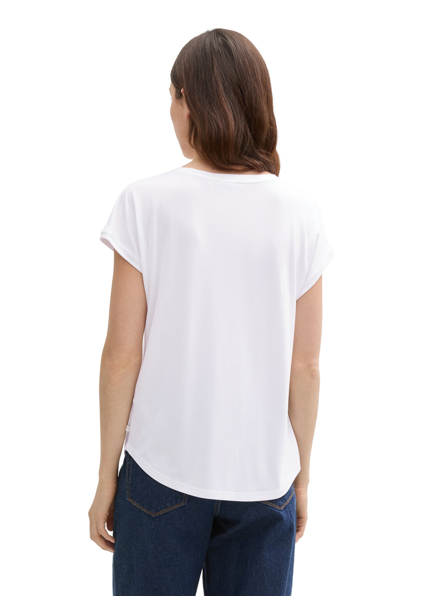 Loose Fit T-Shirt mit V-Ausschnitt