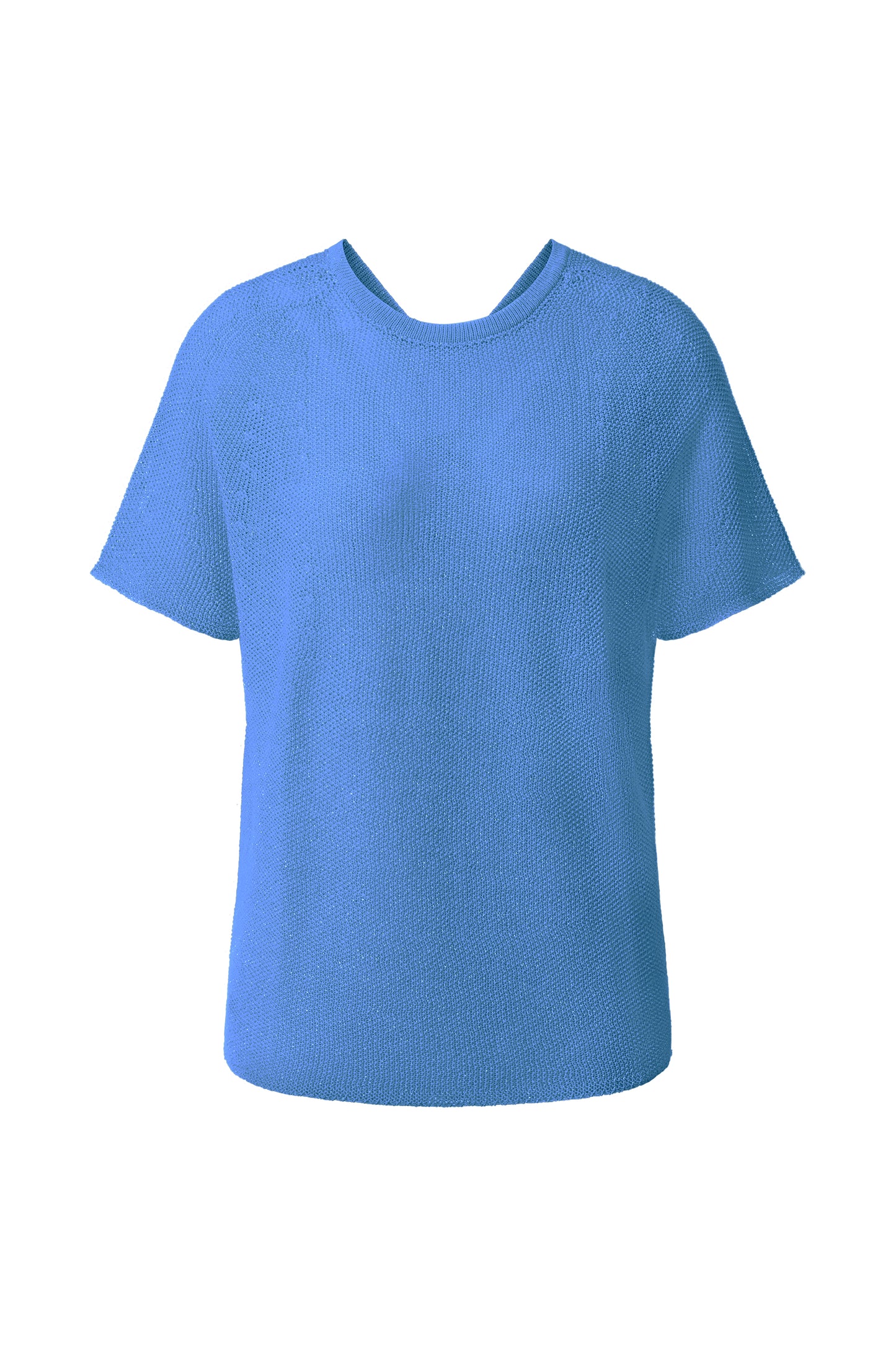Crew neck shiny yarn
