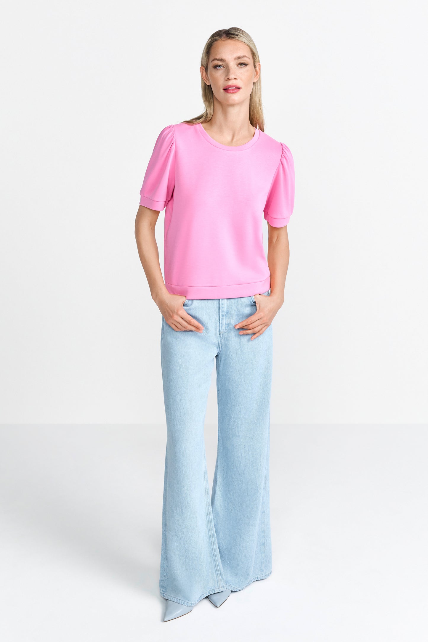 Scuba Shirt with Puff Sleeves