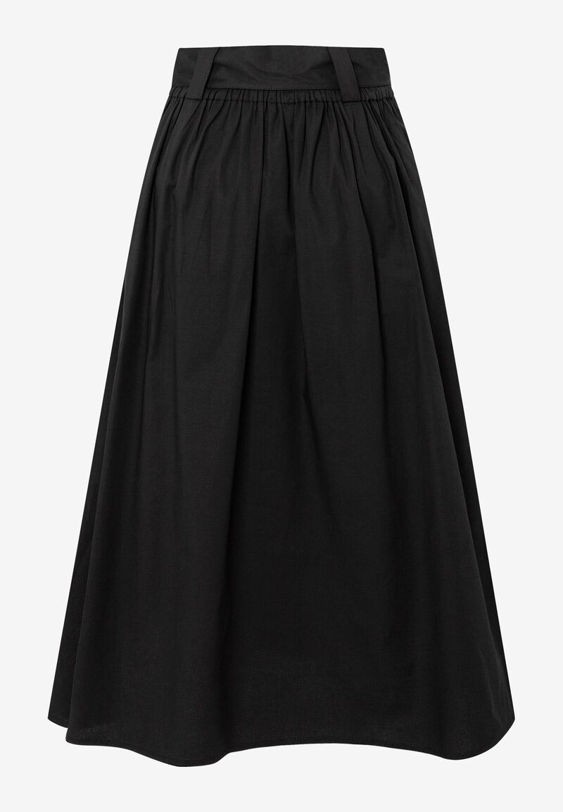 weiter Baumwollrock schwarz Frühjahrs-Kollektion
