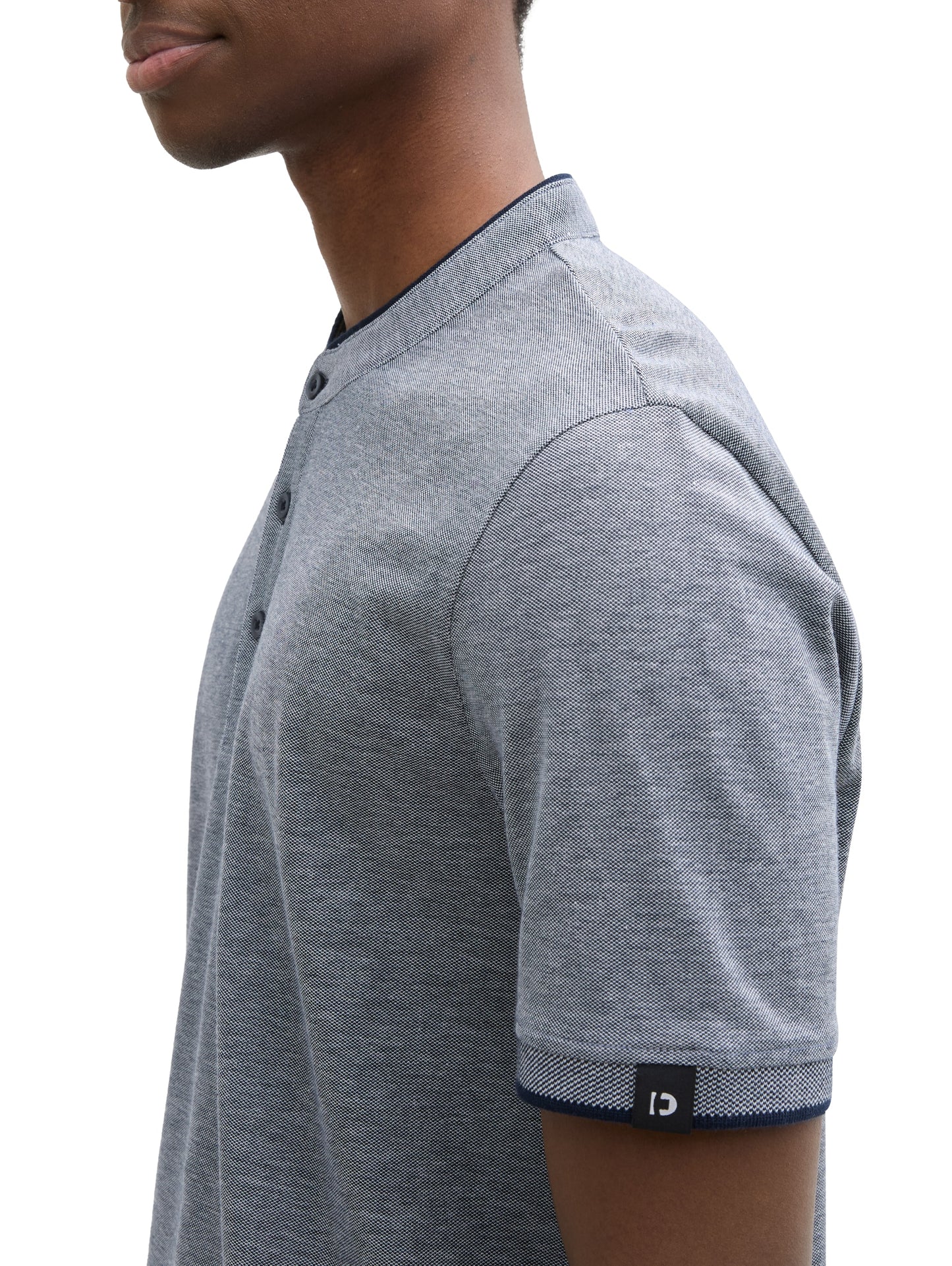 Piqué Poloshirt mit Stehkragen