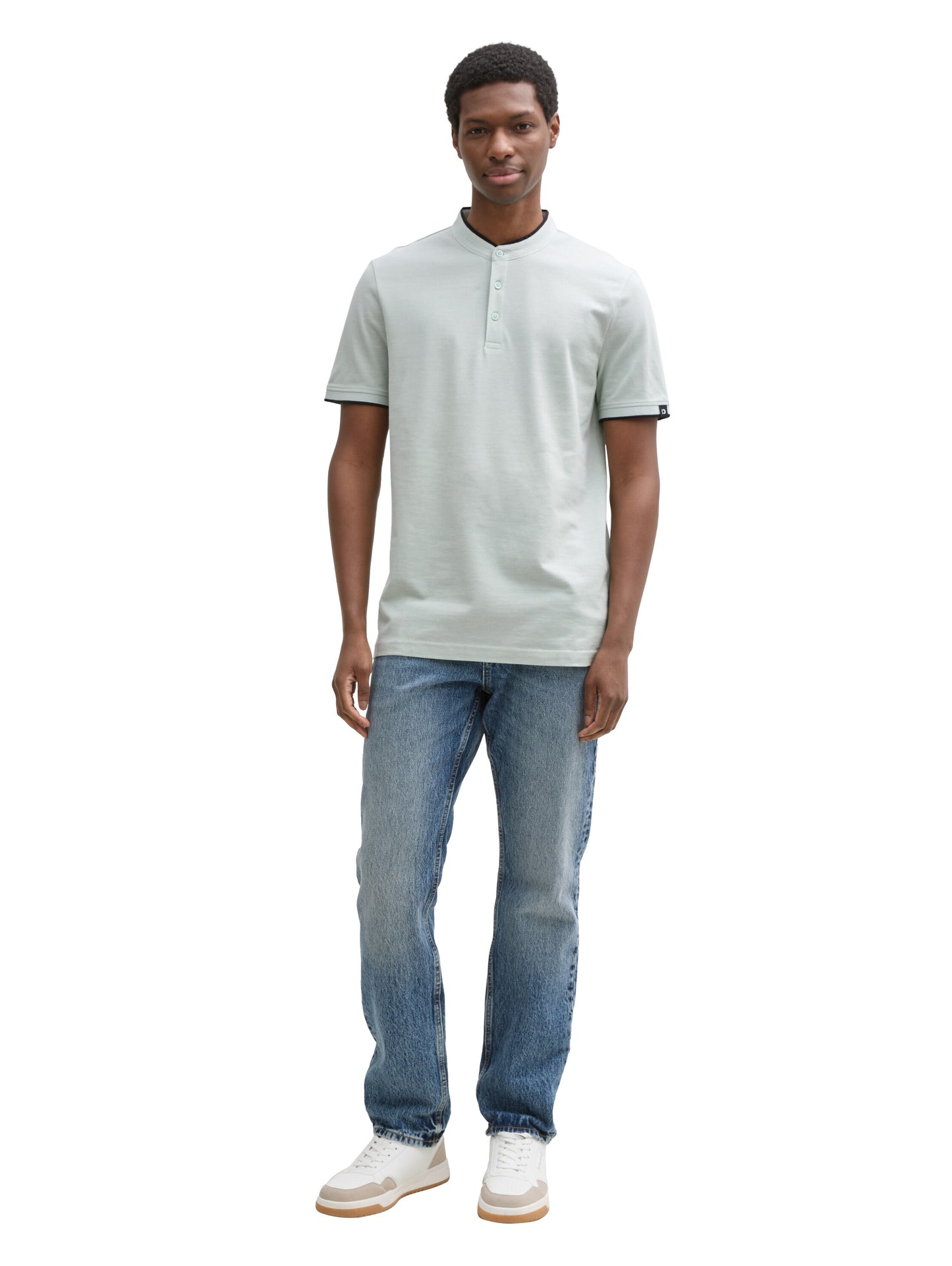 Piqué Poloshirt mit Stehkragen