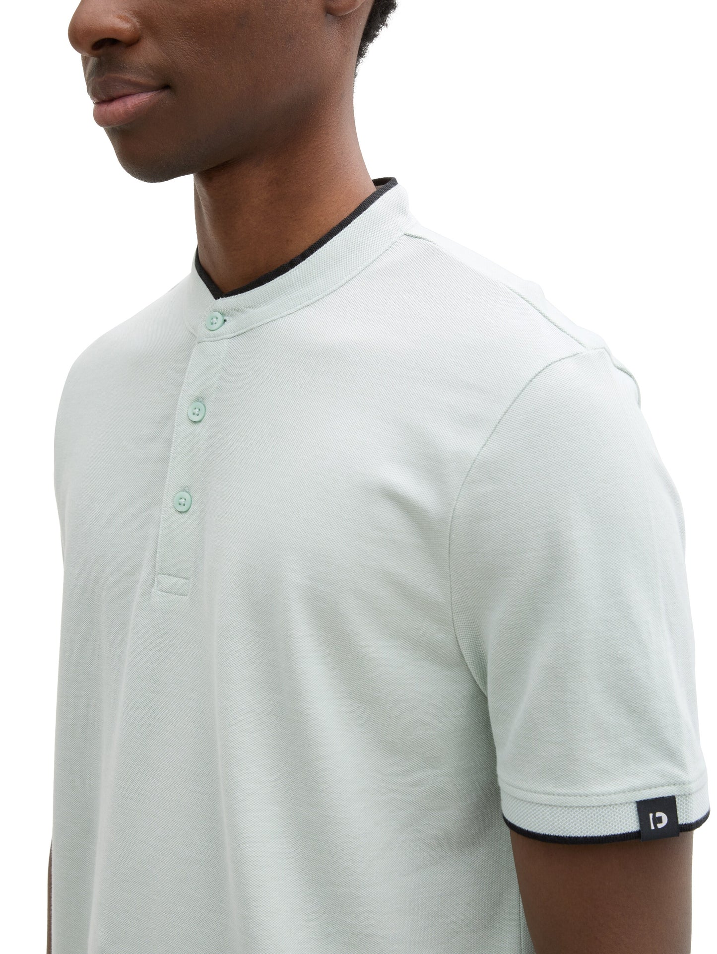 Piqué Poloshirt mit Stehkragen