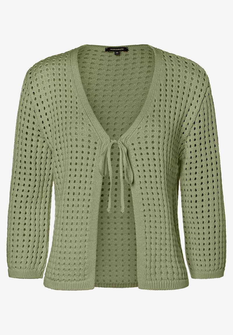 Ajour-Cardigan olive green Sommer-Kollektion