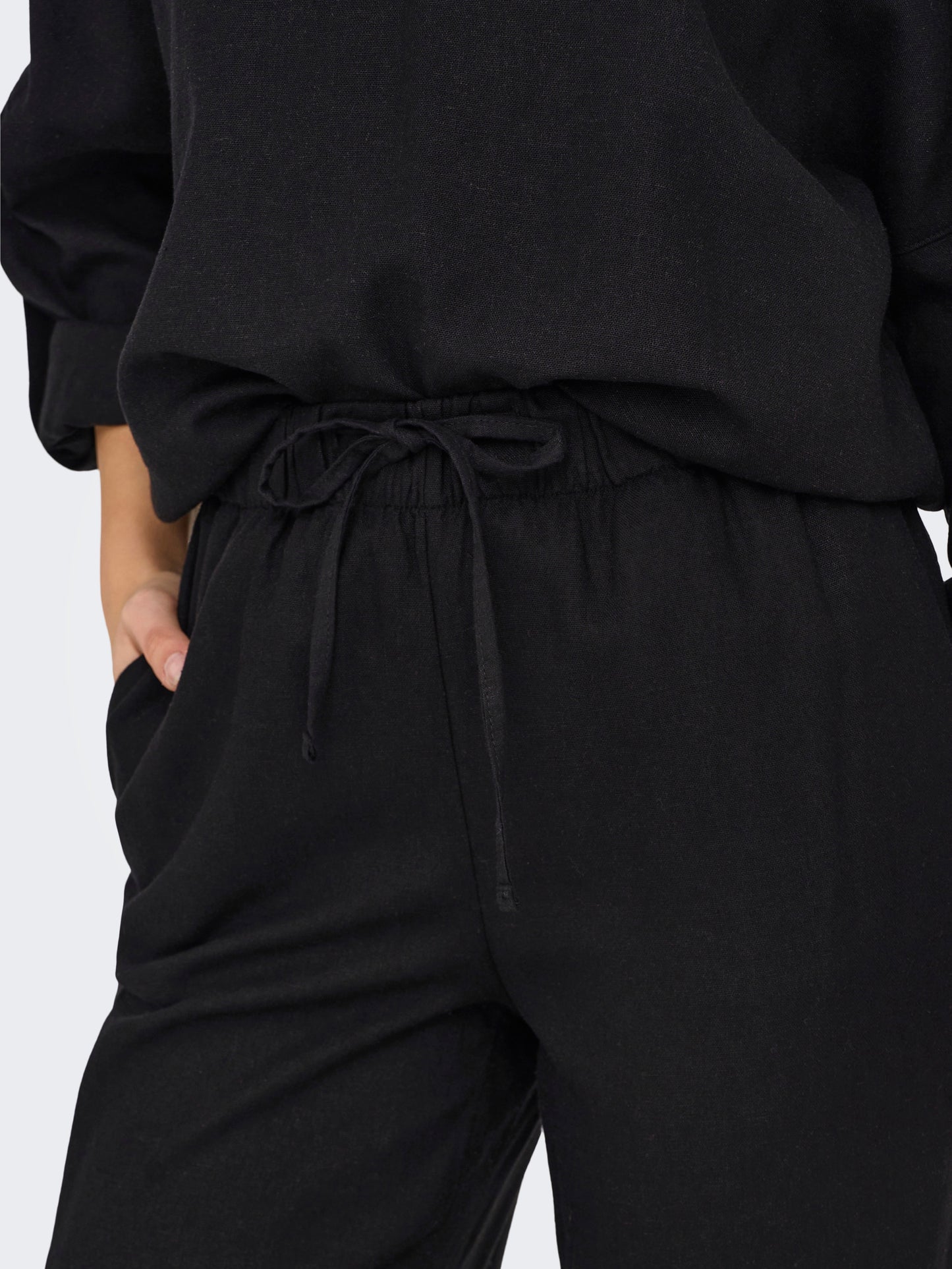 ONLCARO MW LINEN BL PULL-UP PANT CC PNT