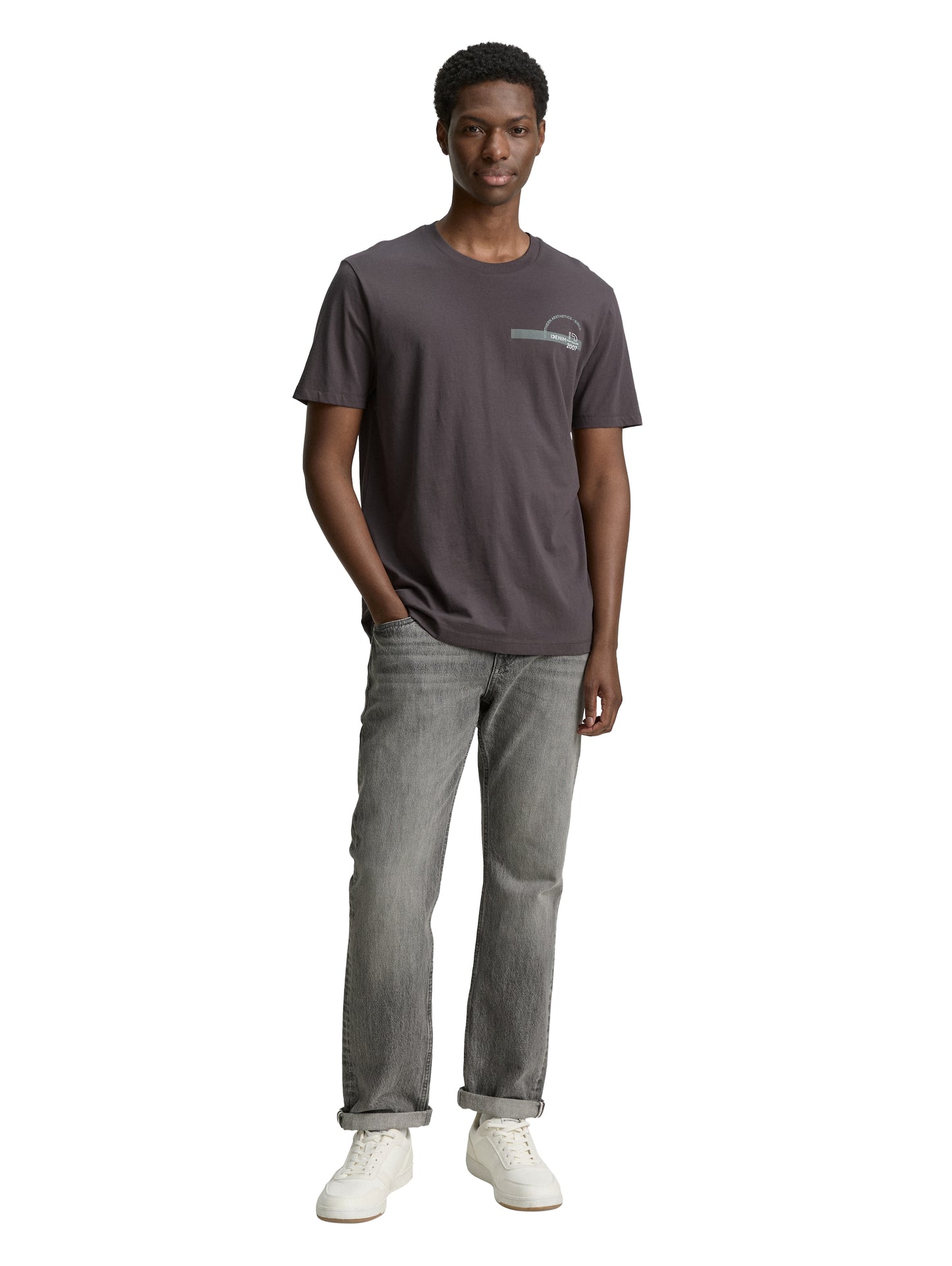 Basic T-Shirt mit Logo-Print