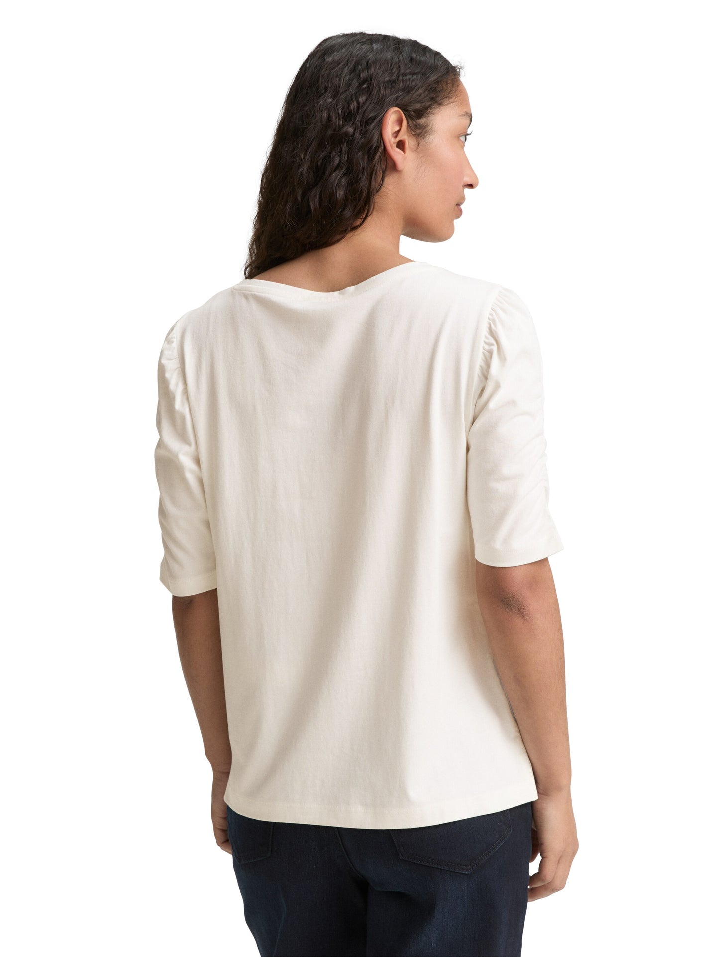 T-Shirt mit Raffärmeln