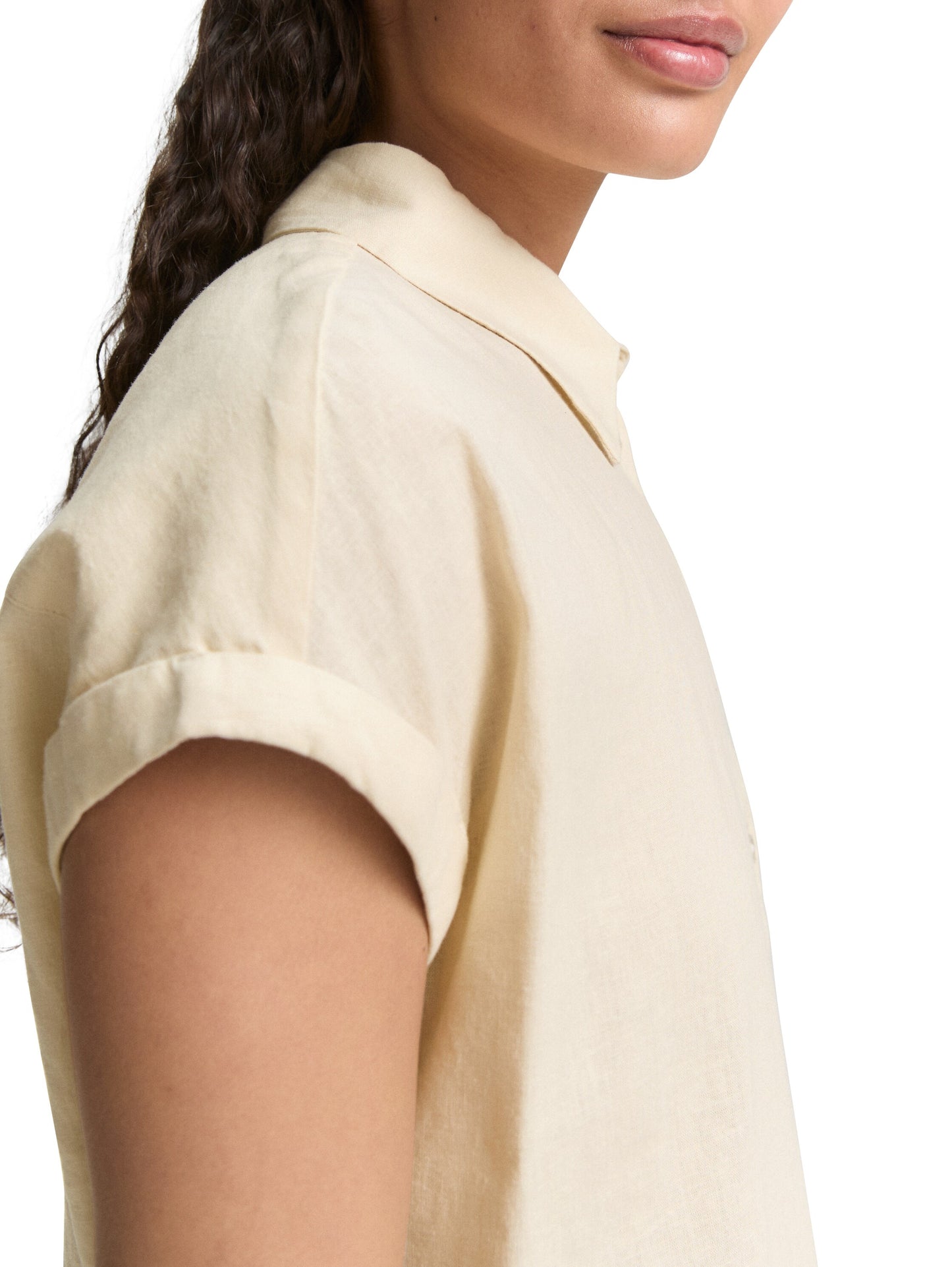 Loose Fit Bluse mit Leinenanteil