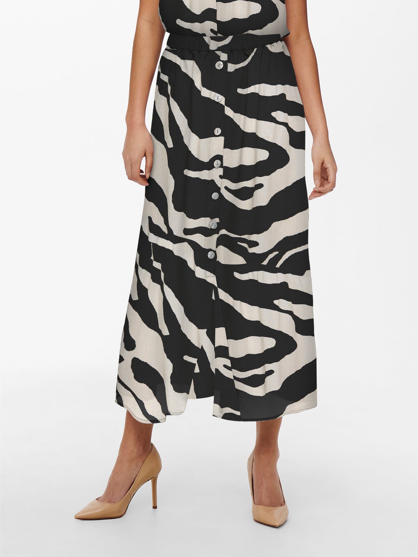 ONLNOVA LIFE VIS BUTTON SKIRT AOP